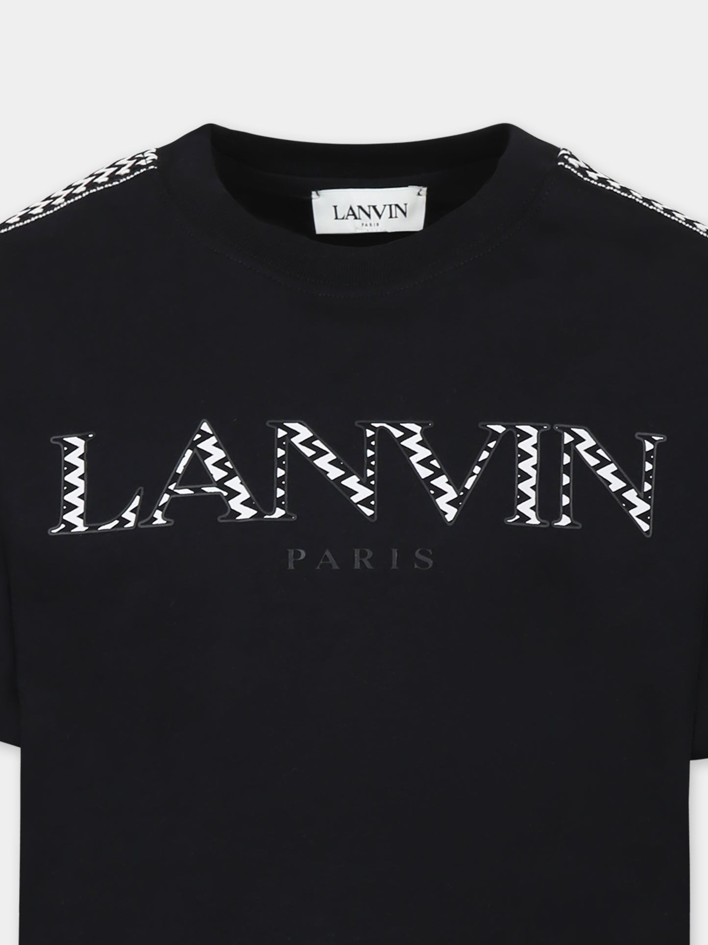 T-shirt noir pour garçon avec logo
