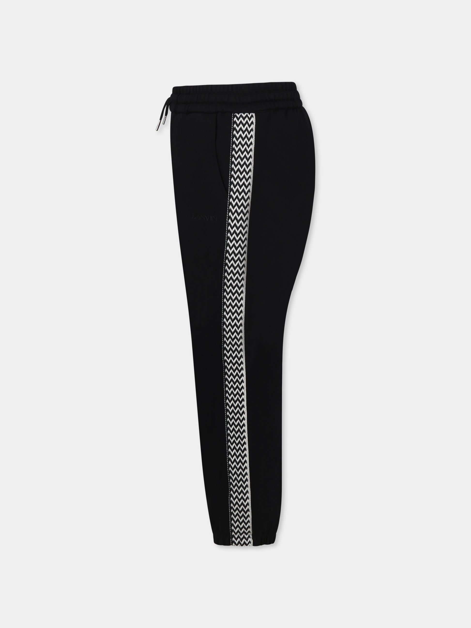Pantaloni neri per bambino con logo,Lanvin Petite,N30230 09B