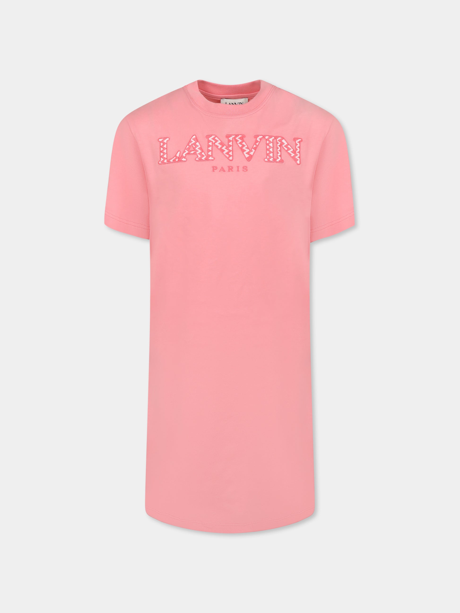 Vestito rosa per bambina con logo,Lanvin Petite,N30191 49C
