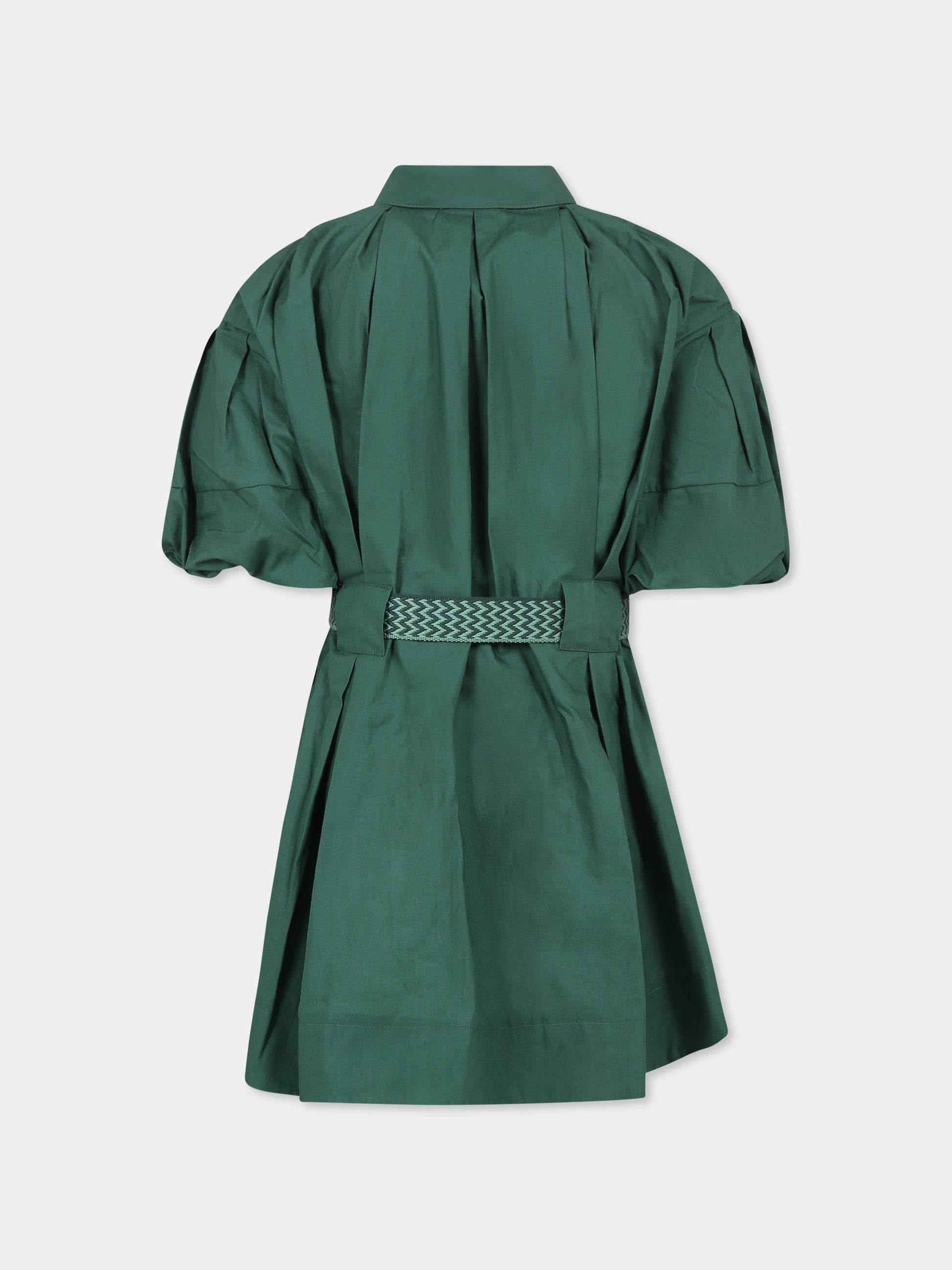 Vestito verde per bambina con logo,Lanvin Petite,N30204 722