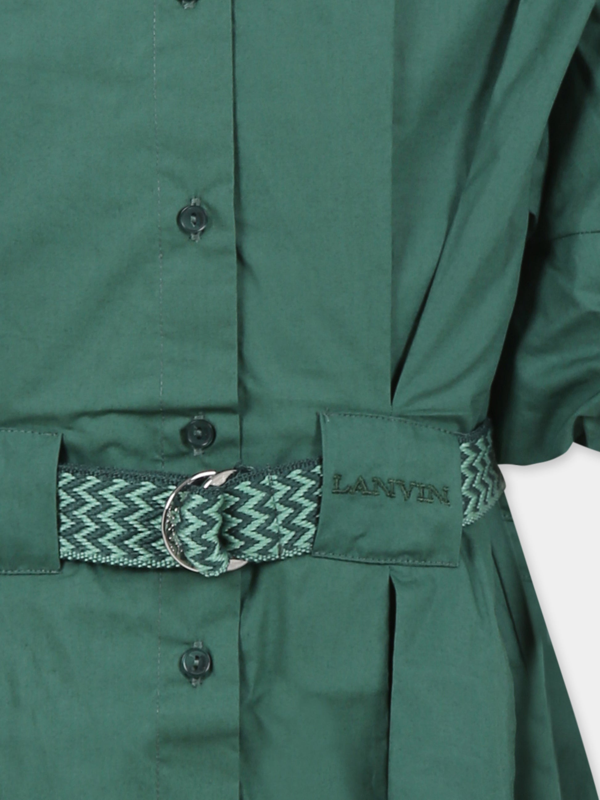 Vestito verde per bambina con logo,Lanvin Petite,N30204 722