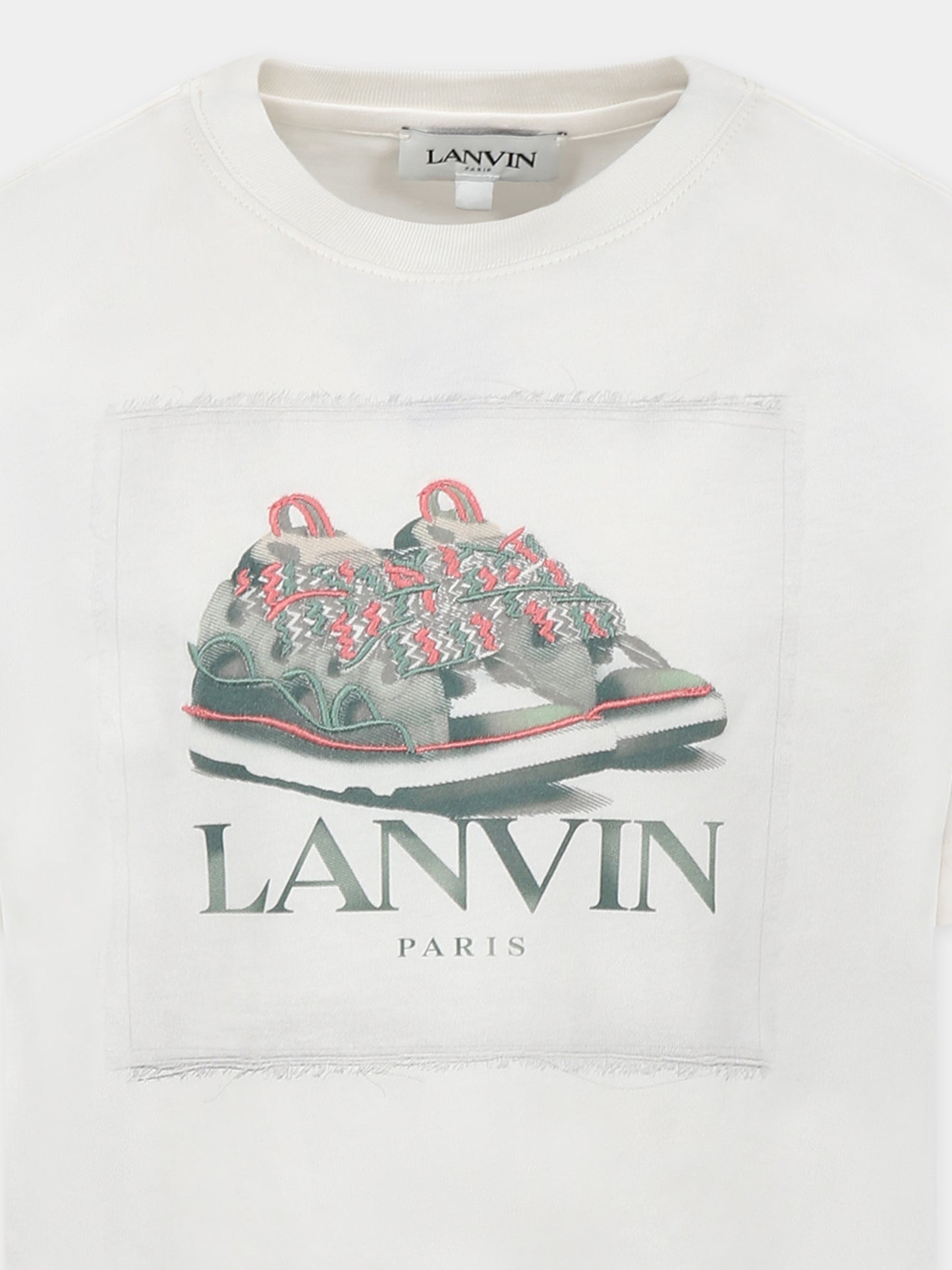 T-shirt ivoire pour garçon avec imprimé baskets