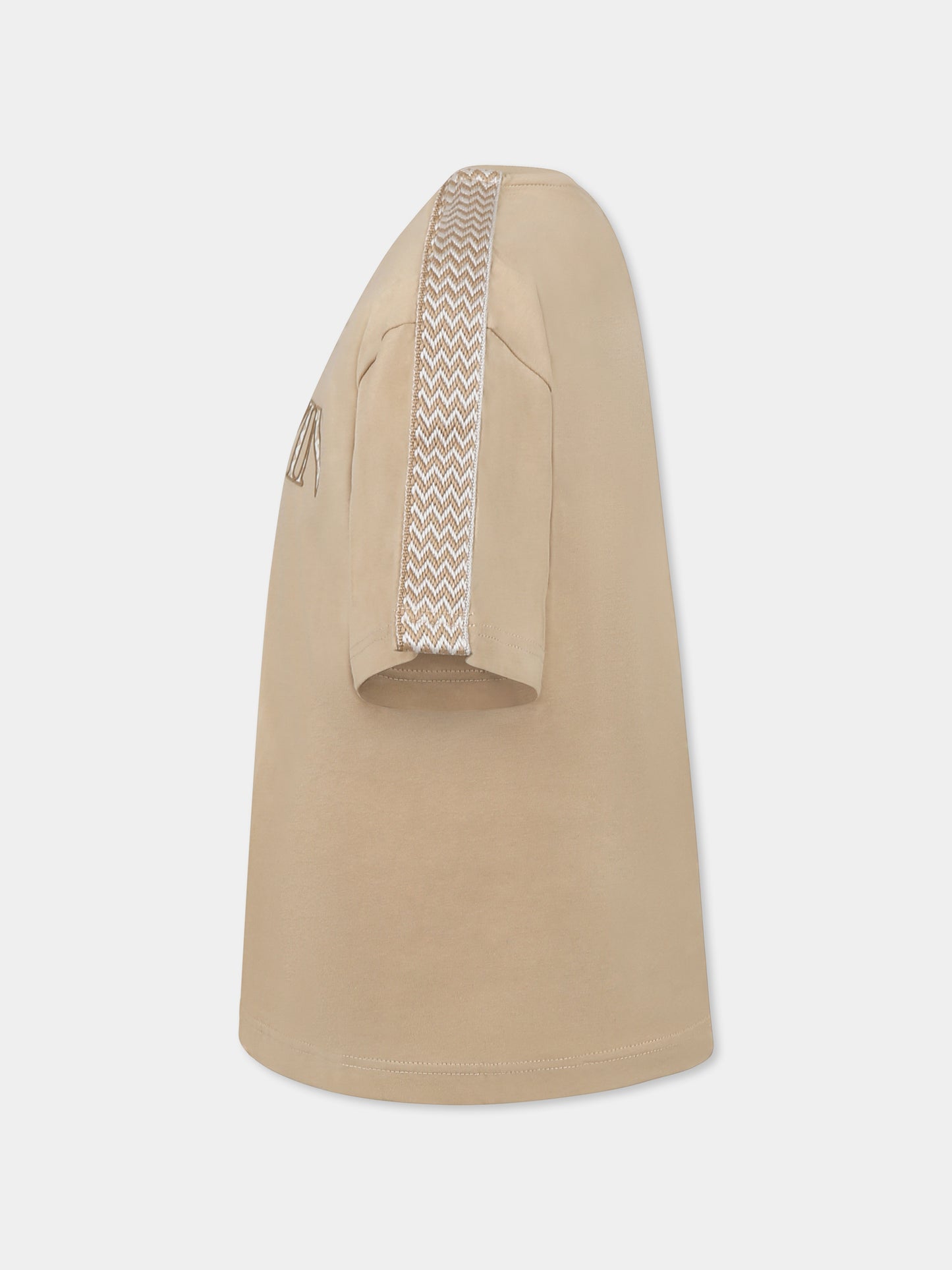 T-shirt beige pour garçon avec logo