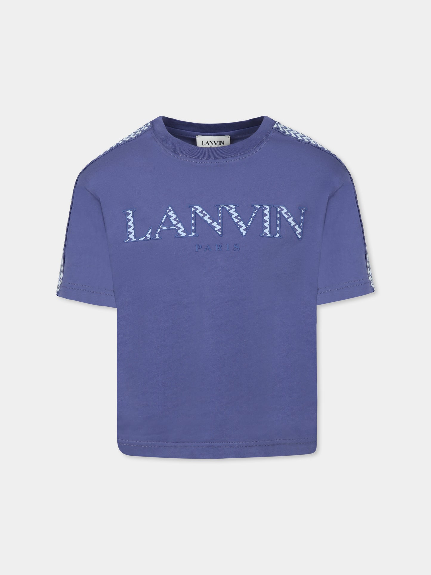T-shirt bleu pour garçon avec logo