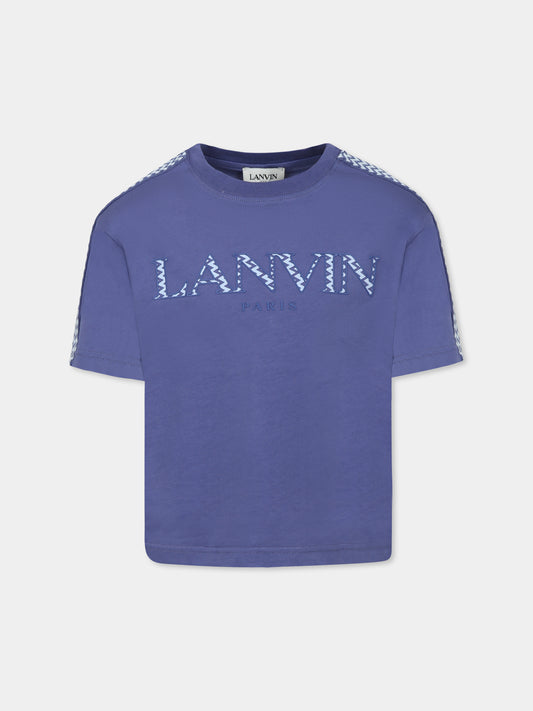 T-shirt bleu pour garçon avec logo