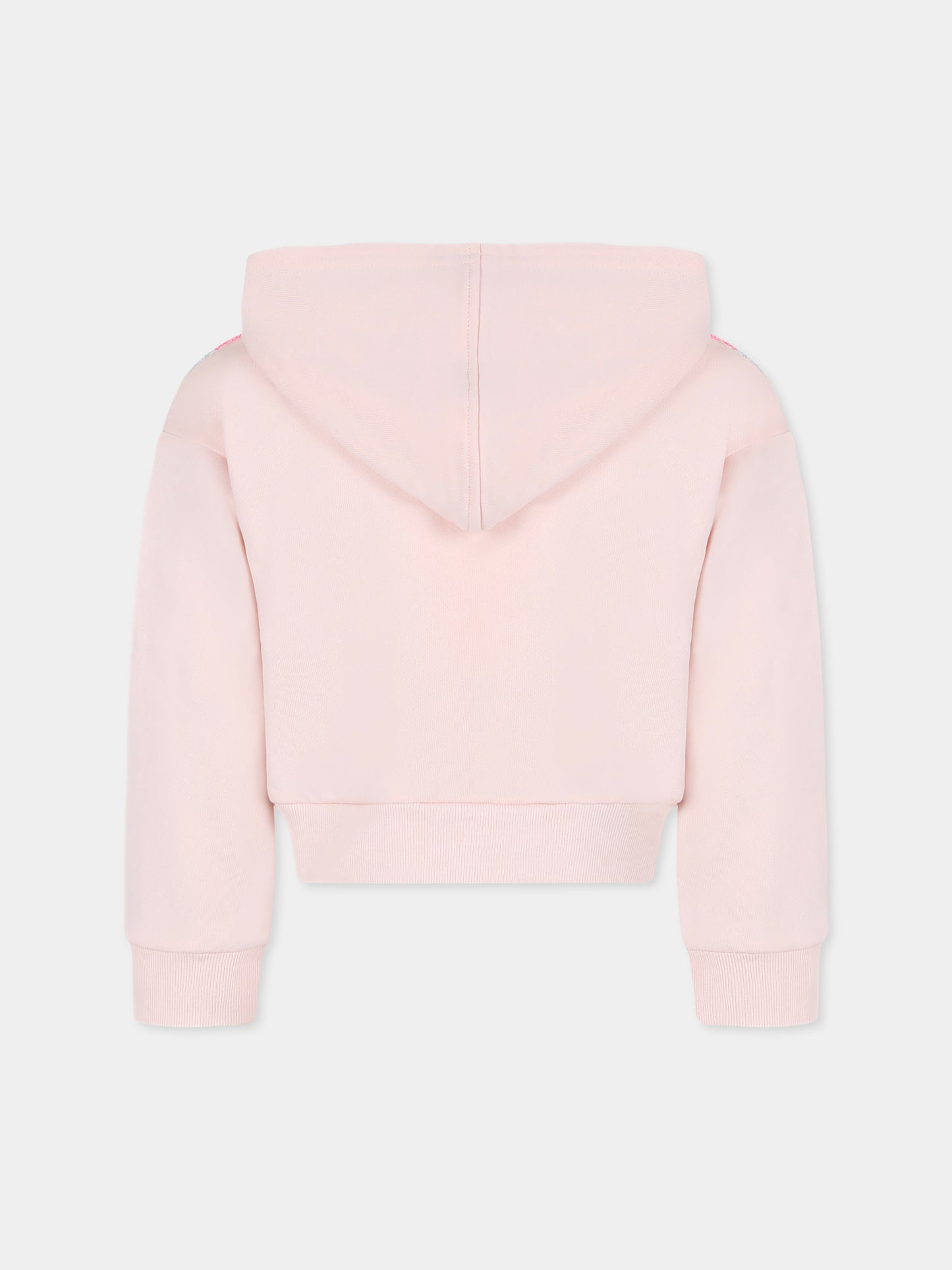 Felpa crop rosa per bambina con paillettes,Billieblush,U21064 45X