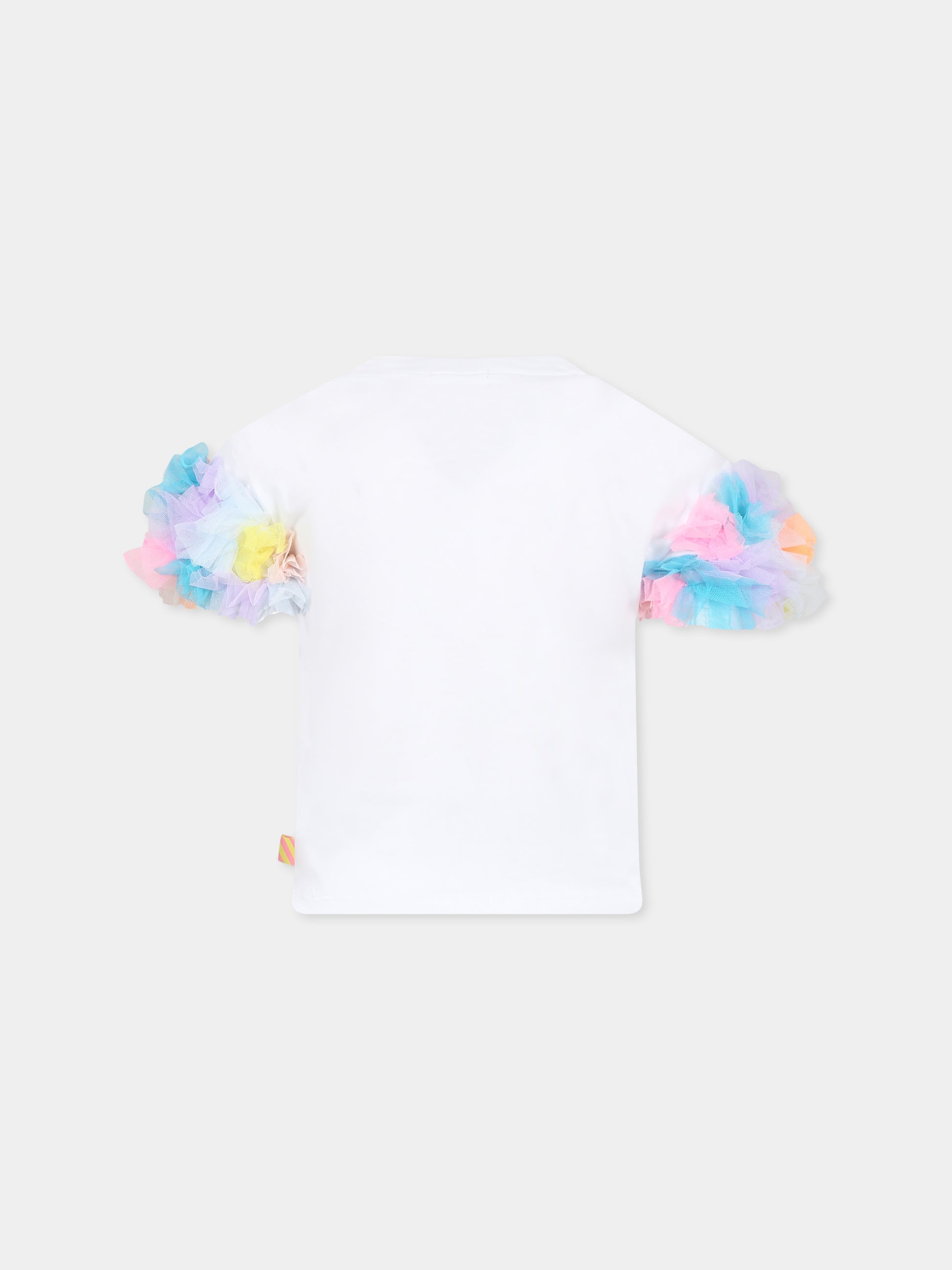 T-shirt bianca per bambina con scritta,Billieblush,U20927 10P