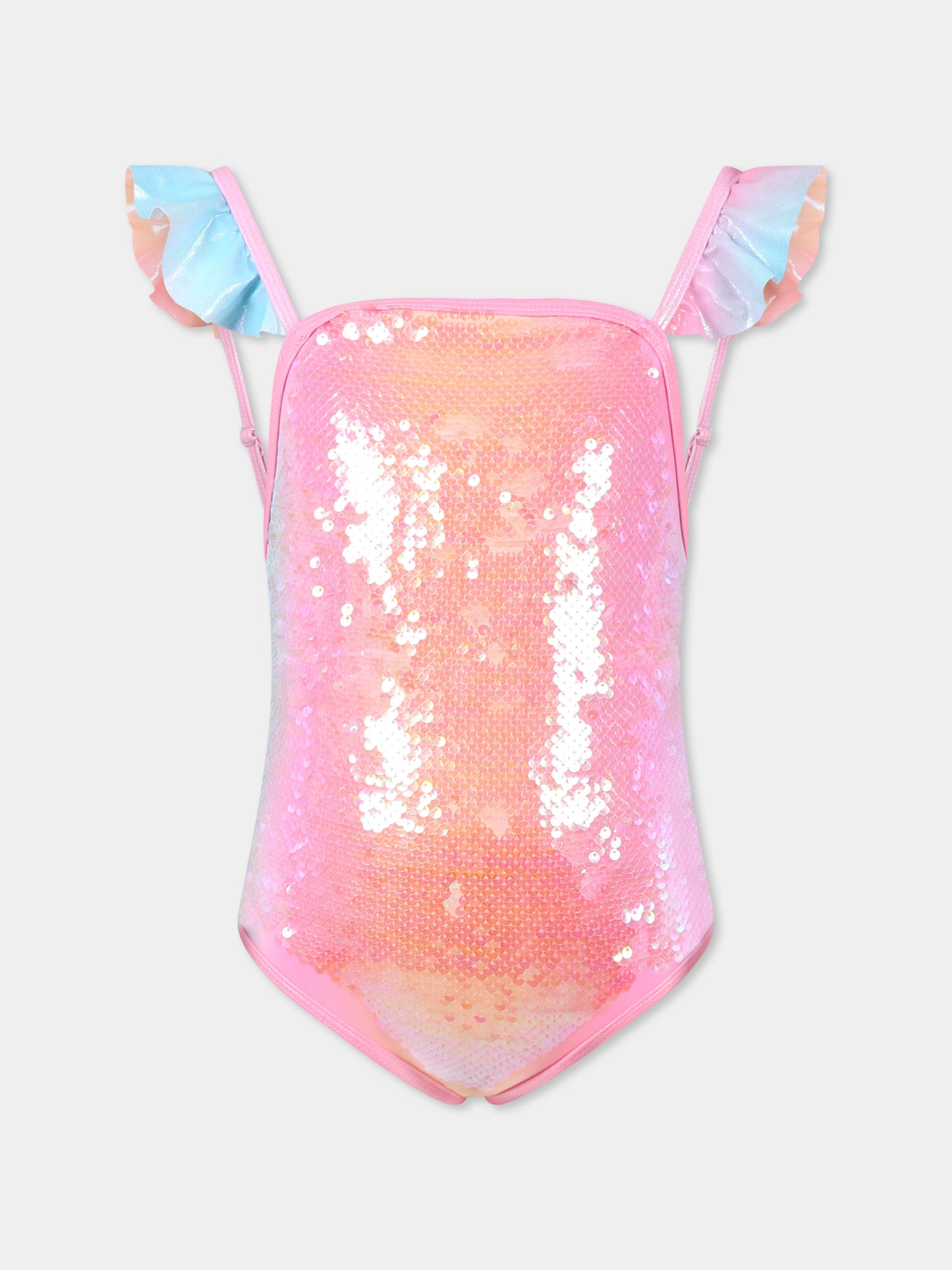 Maillot de bain multicolore pour fille avec paillettes