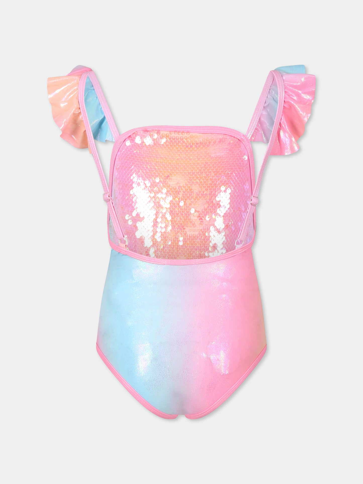 Maillot de bain multicolore pour fille avec paillettes