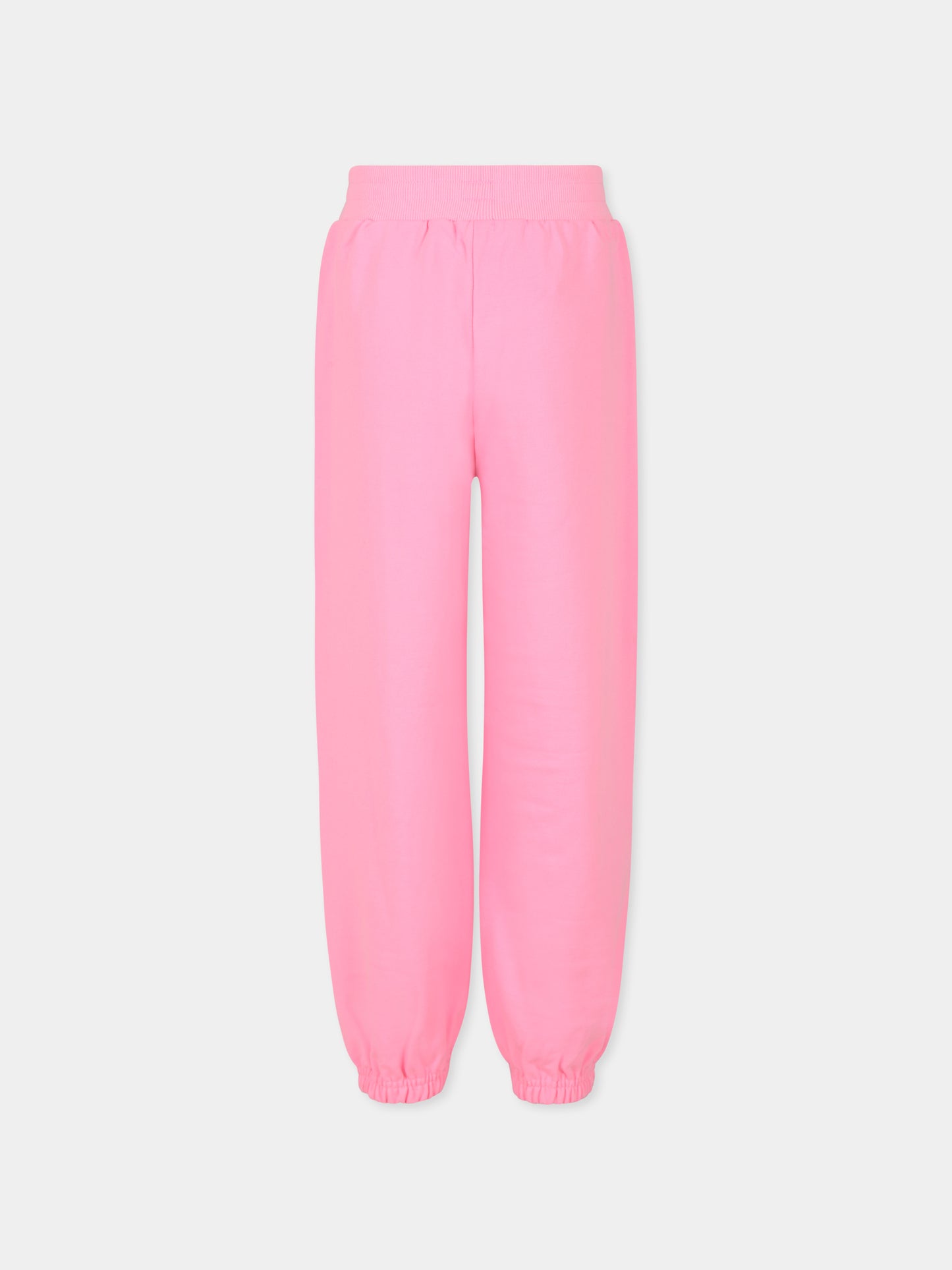 Pantaloni rosa per bambina con scritta e cuori,Billieblush,U20855 462