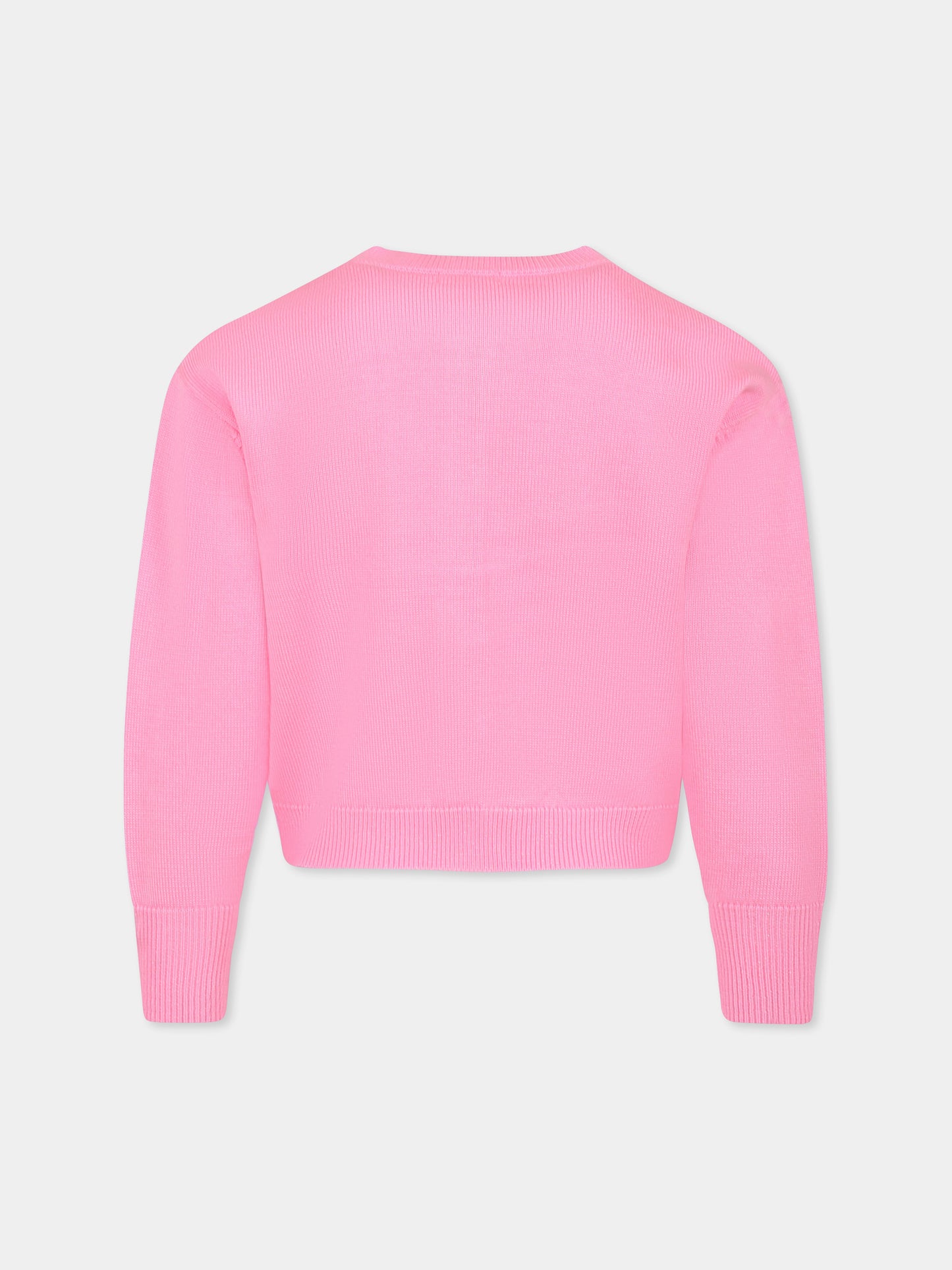 Cardigan rosa per bambina con cuori,Billieblush,U20883 462