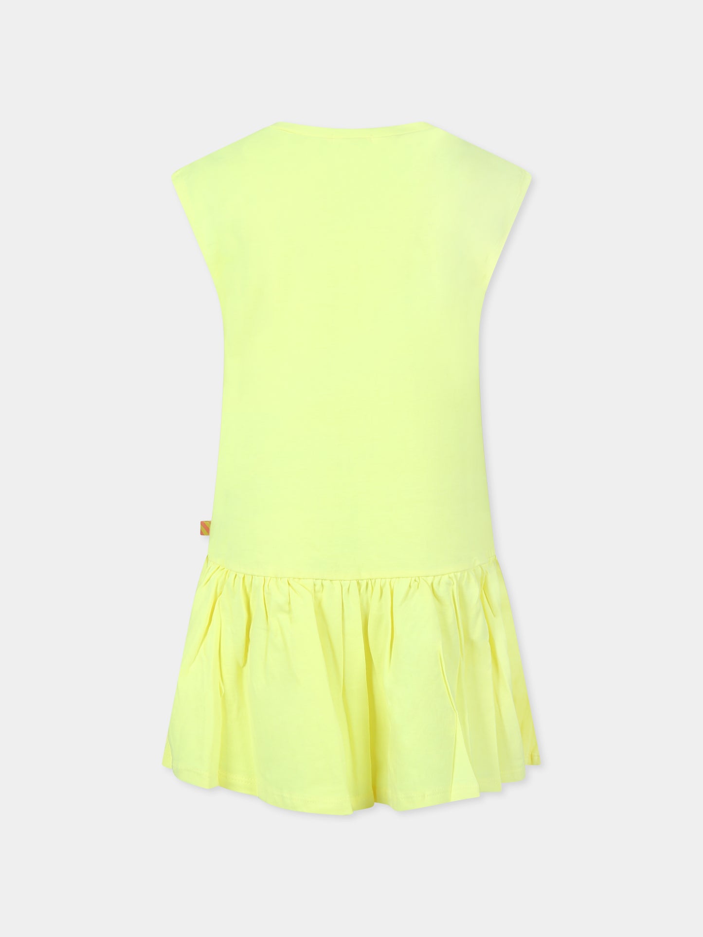 Vestito giallo per bambina con stampa spiaggia,Billieblush,U20906 549