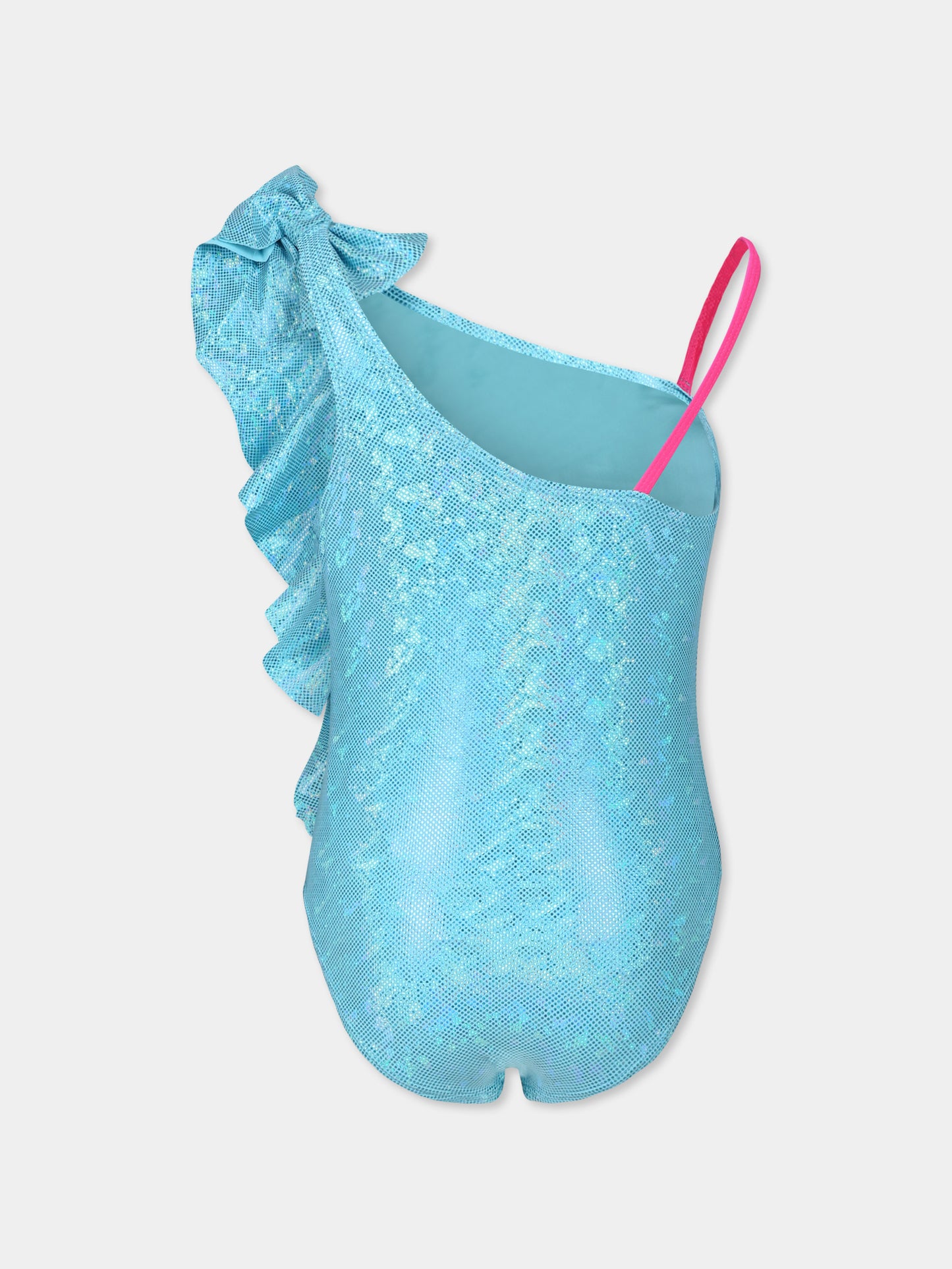 Maillot de bain bleu clair pour fille avec noeud
