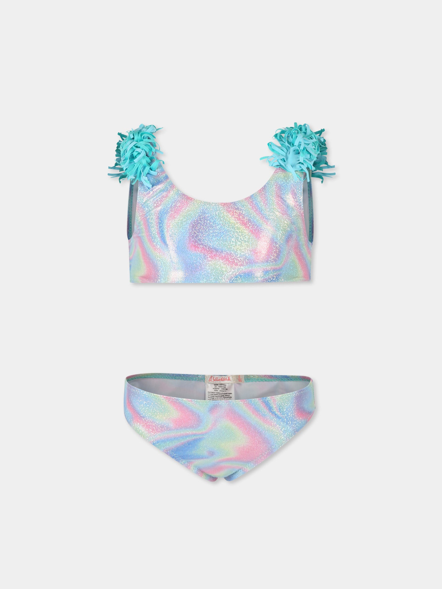 Bikini multicolore pour fille avec frnages