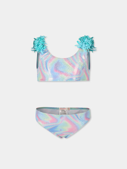 Bikini multicolore pour fille avec frnages