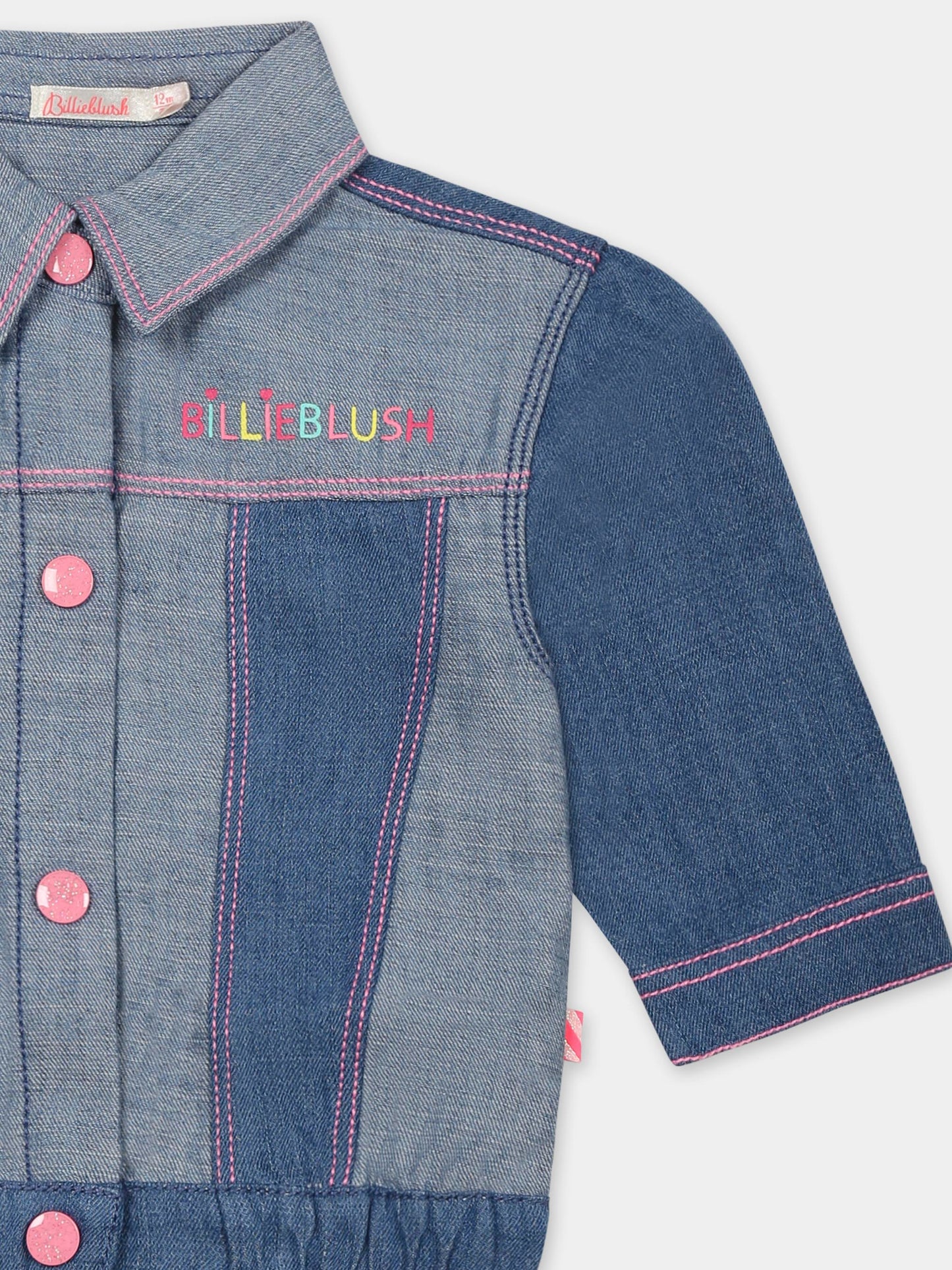 Giubbotto di jeans denim per neonata con logo,Billieblush,U20839 Z10