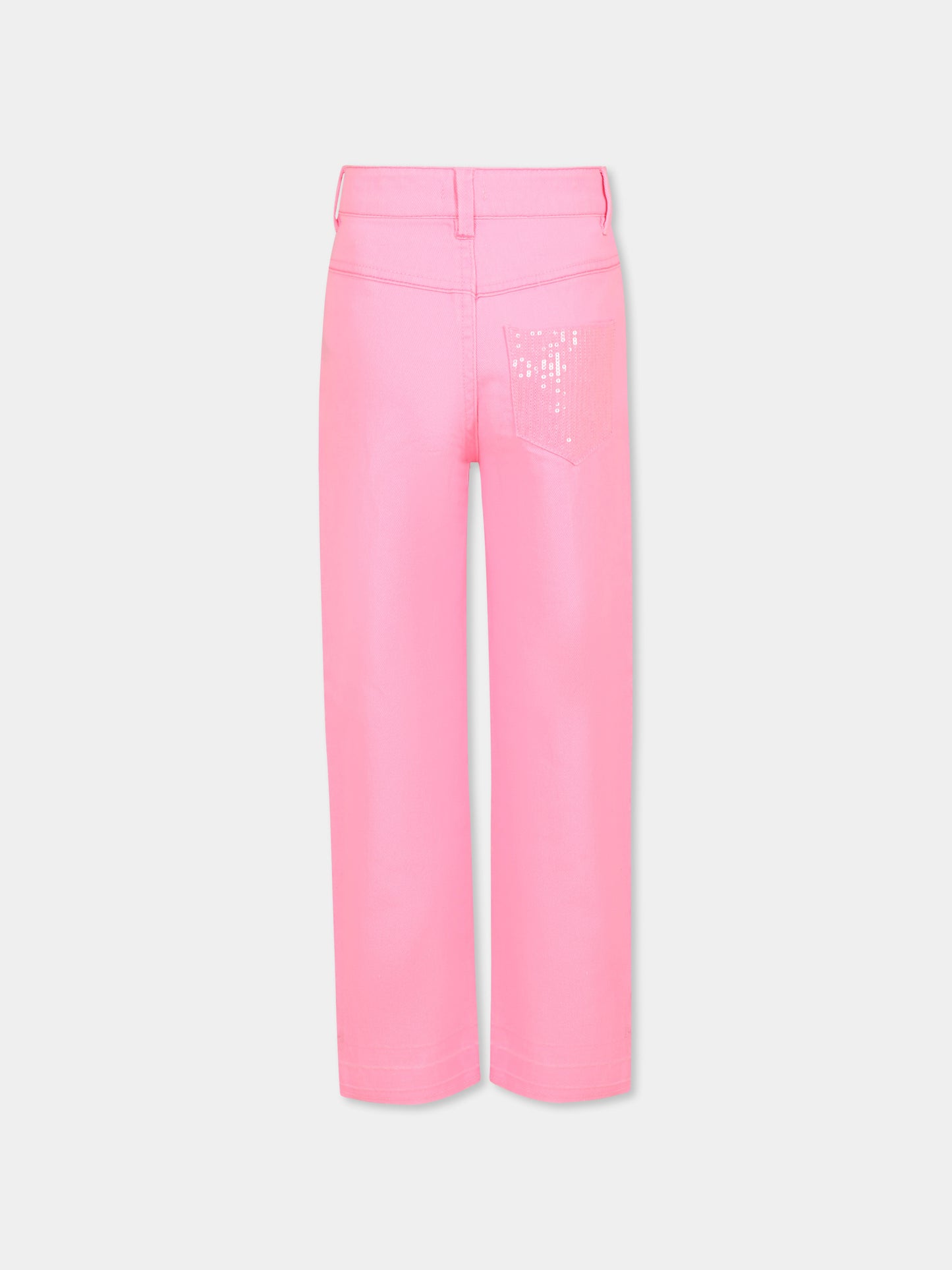 Jeans rosa per bambina con paillettes,Billieblush,U20854 462