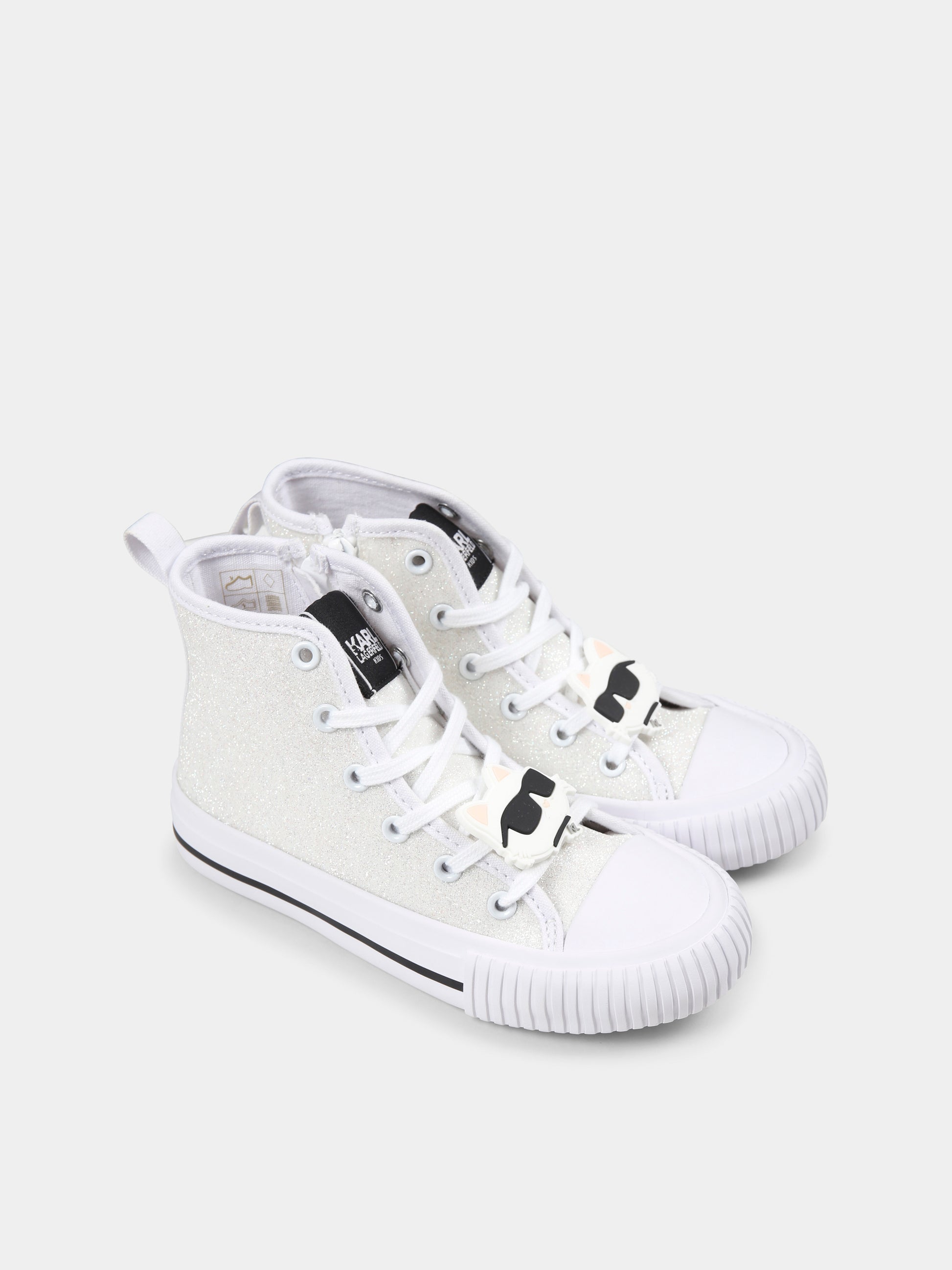 Sneakers bianche per bambina con Choupette e Karl Lagerfeld,Karl Lagerfeld Kids,Z30585 10P