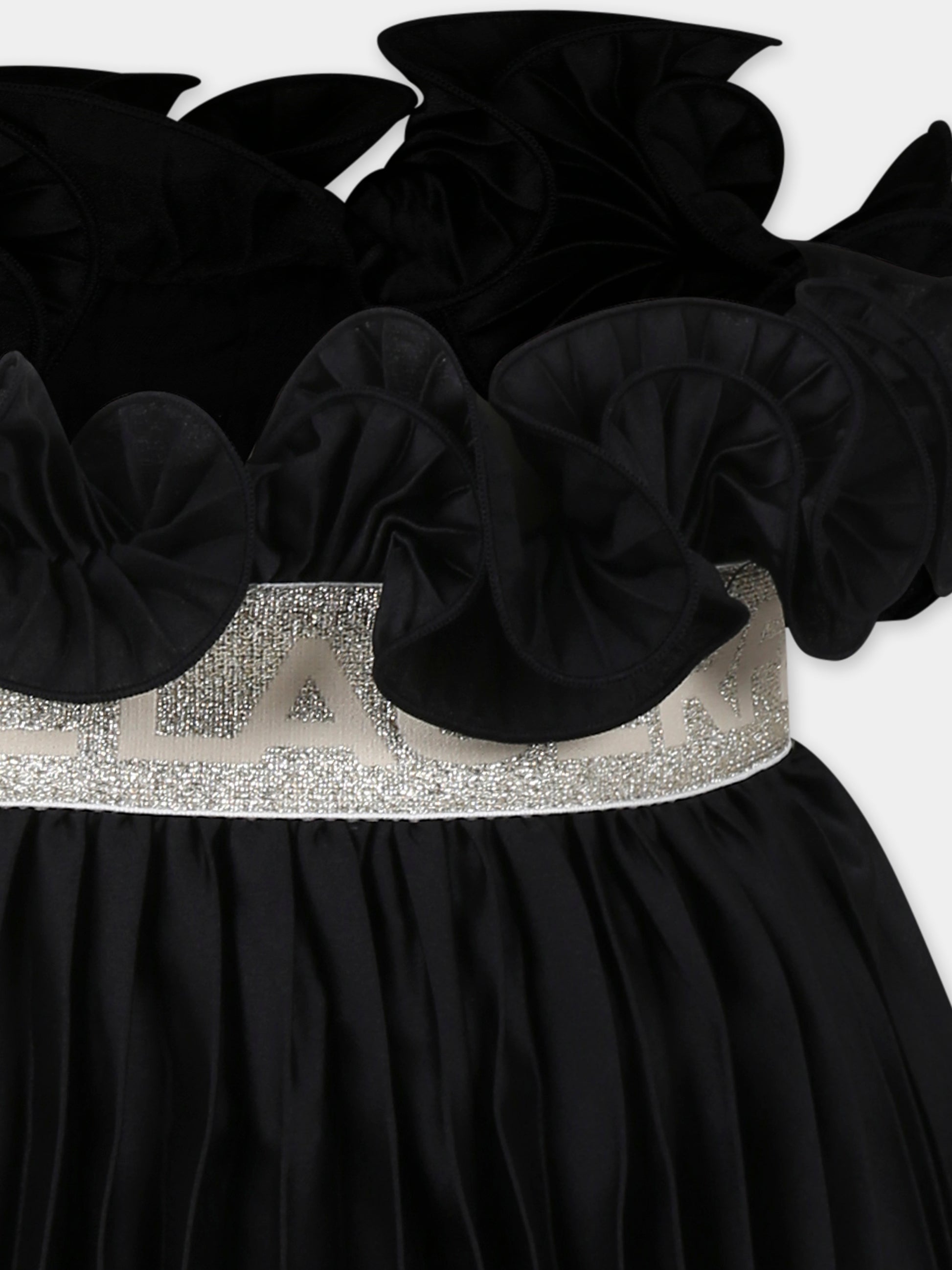 Gonna nera per bambina con logo,Karl Lagerfeld Kids,Z30475 09B