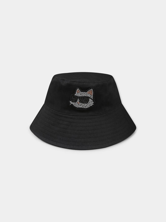 Cloche noir pour fille avec Choupette