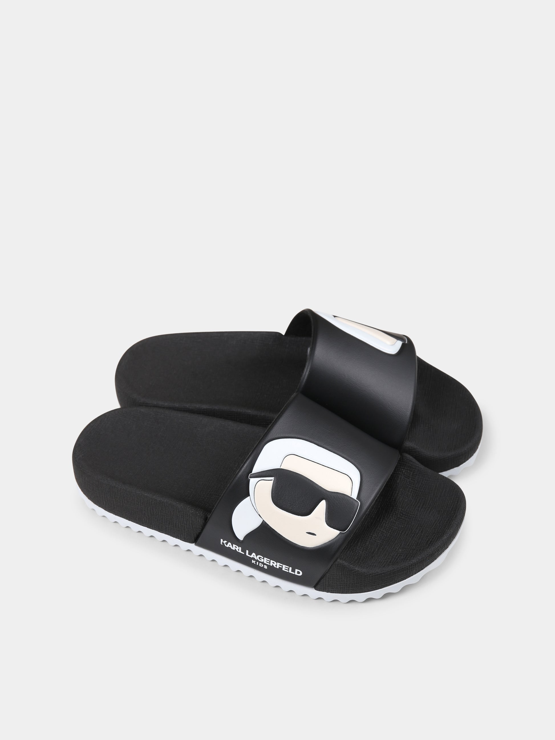 Ciabatte nere per bambini con Karl Lagerfeld,Karl Lagerfeld Kids,Z30379 09B