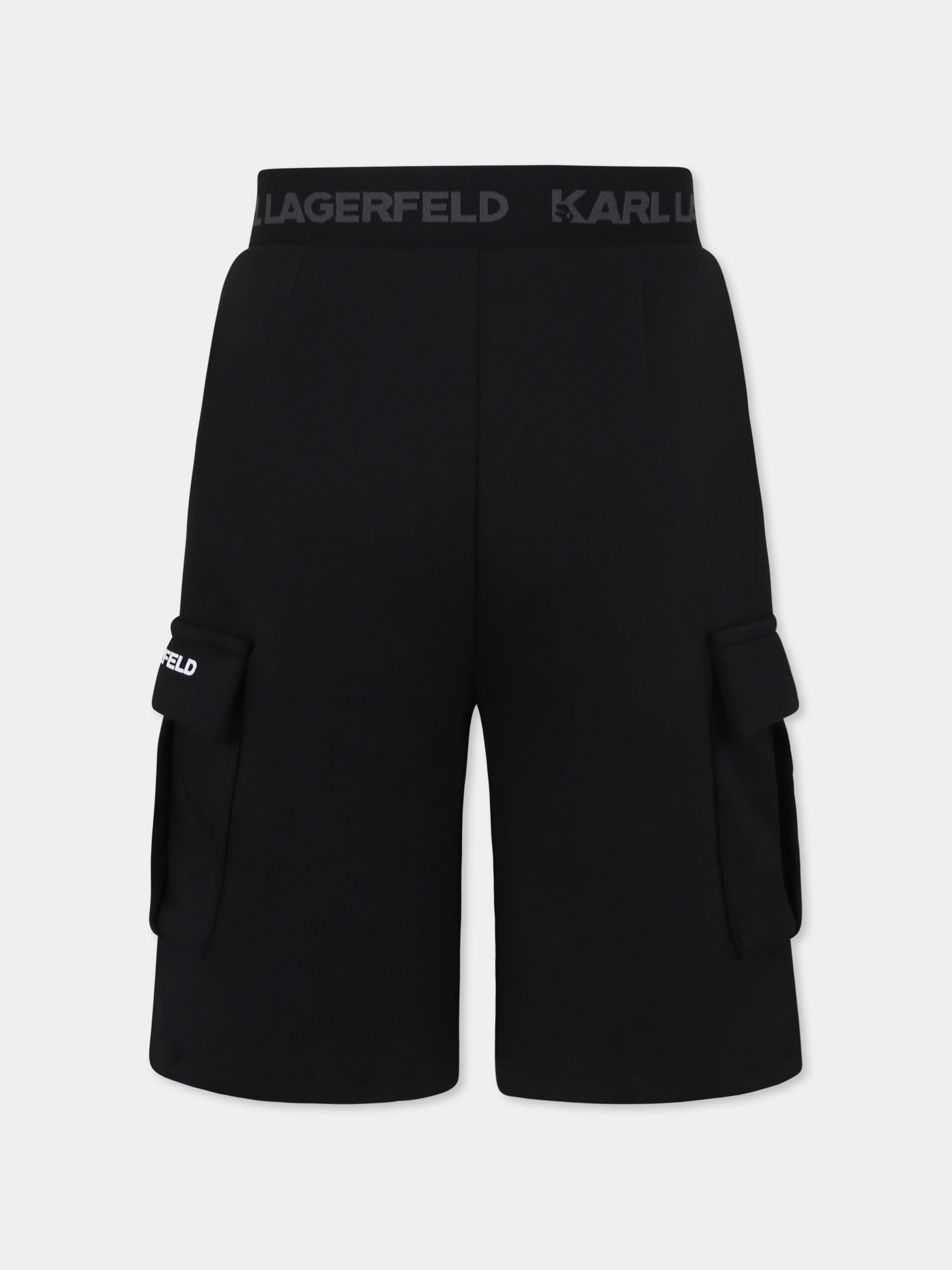 Shorts neri per bambino con logo,Karl Lagerfeld Kids,Z30412 09B