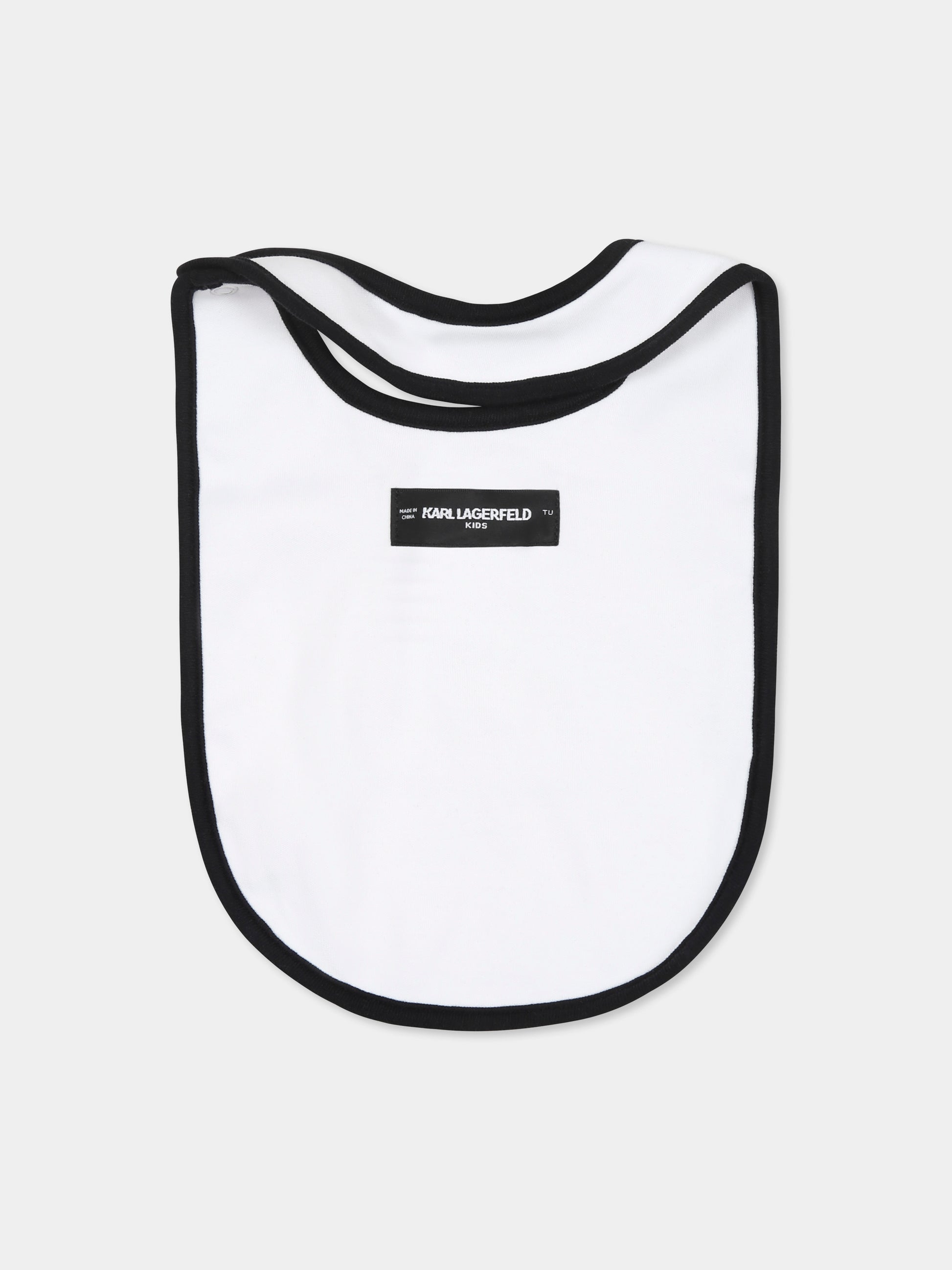 Set bavaglini bianchi per neonati con Choupette e Karl Lagerfeld,Karl Lagerfeld Kids,Z30388 10P