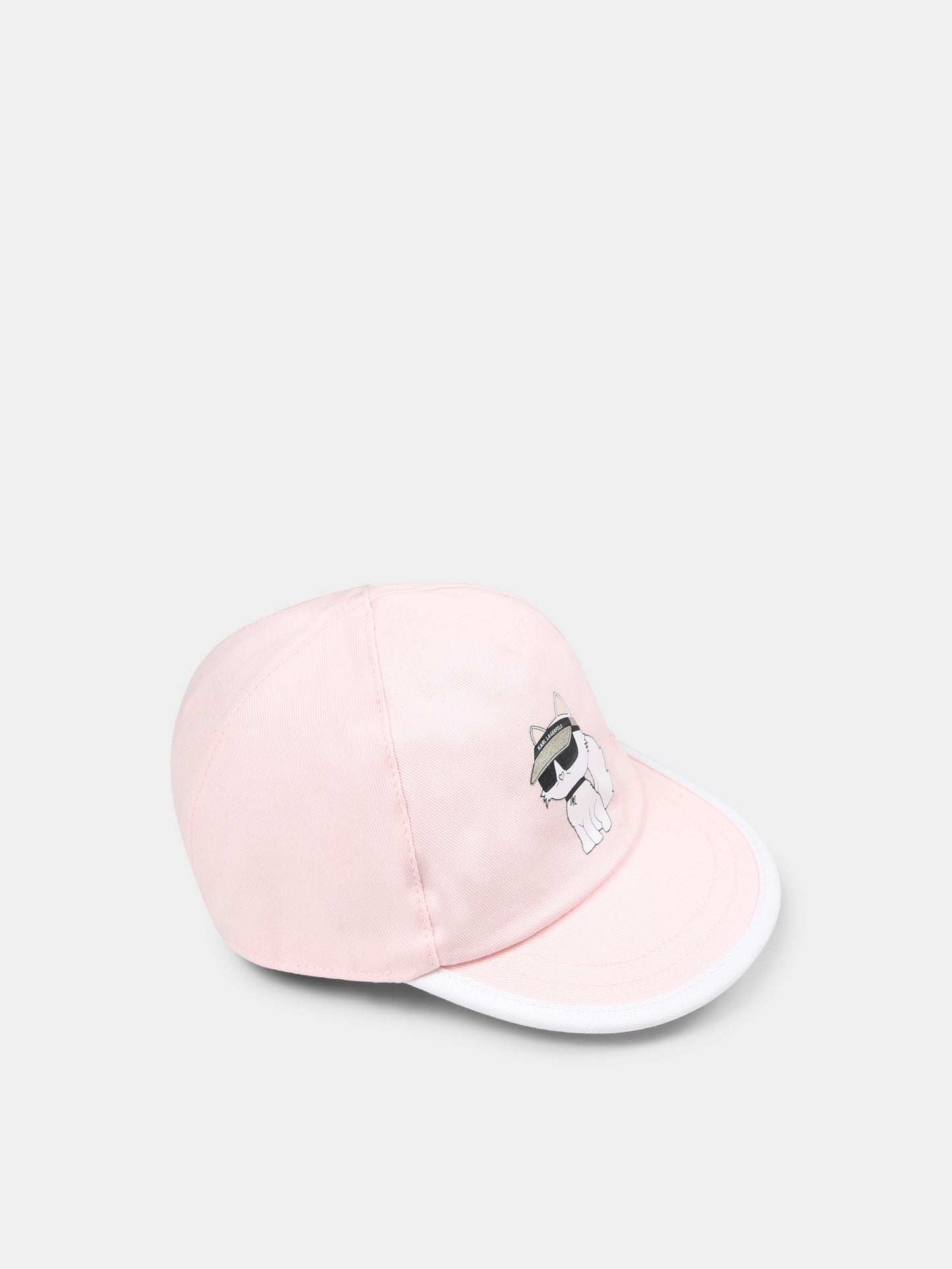 Chapeau réversible rose pour bébé fille avec Choupette