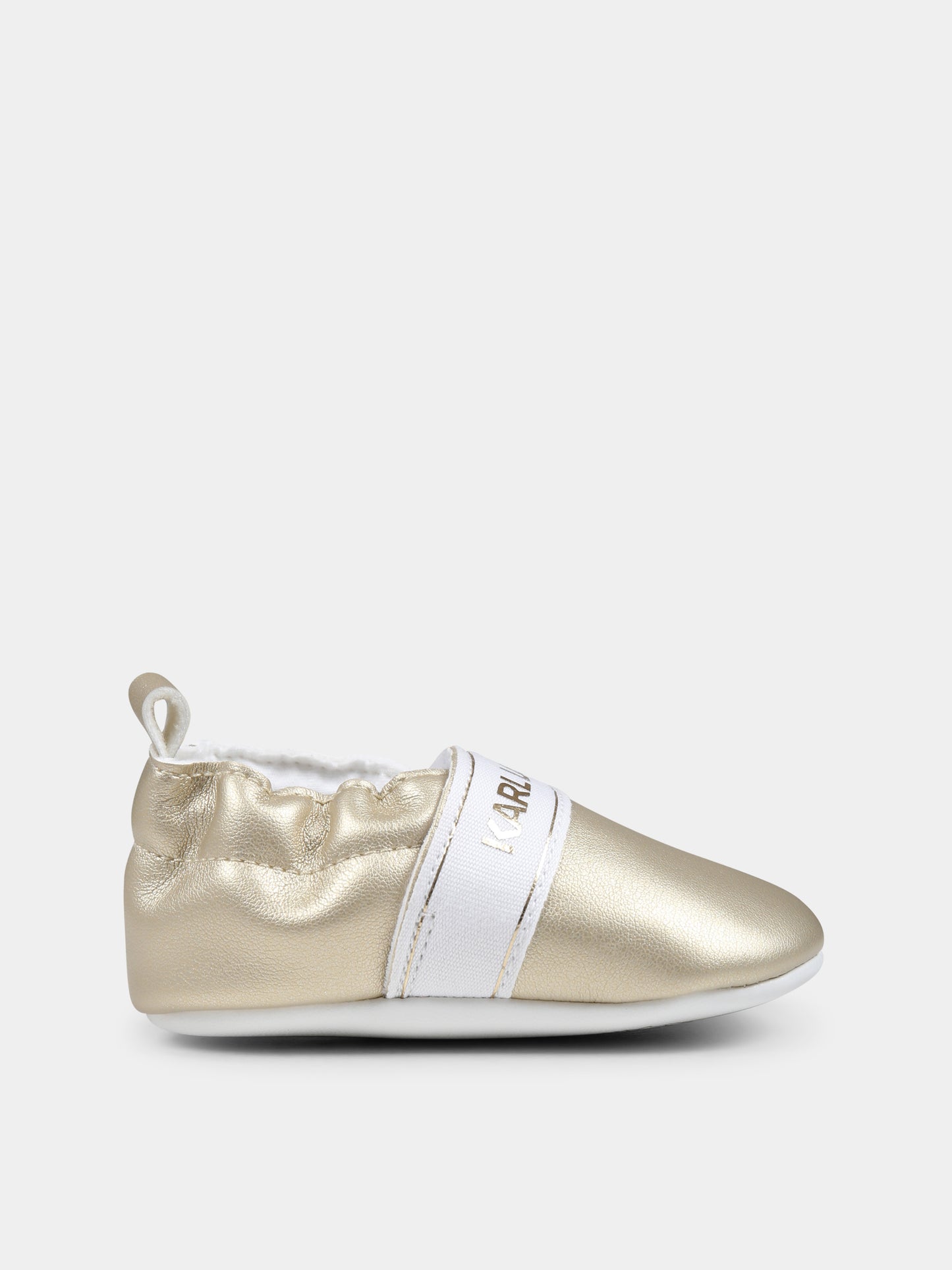 Slip on oro per neonata con logo,Karl Lagerfeld Kids,Z30579 576