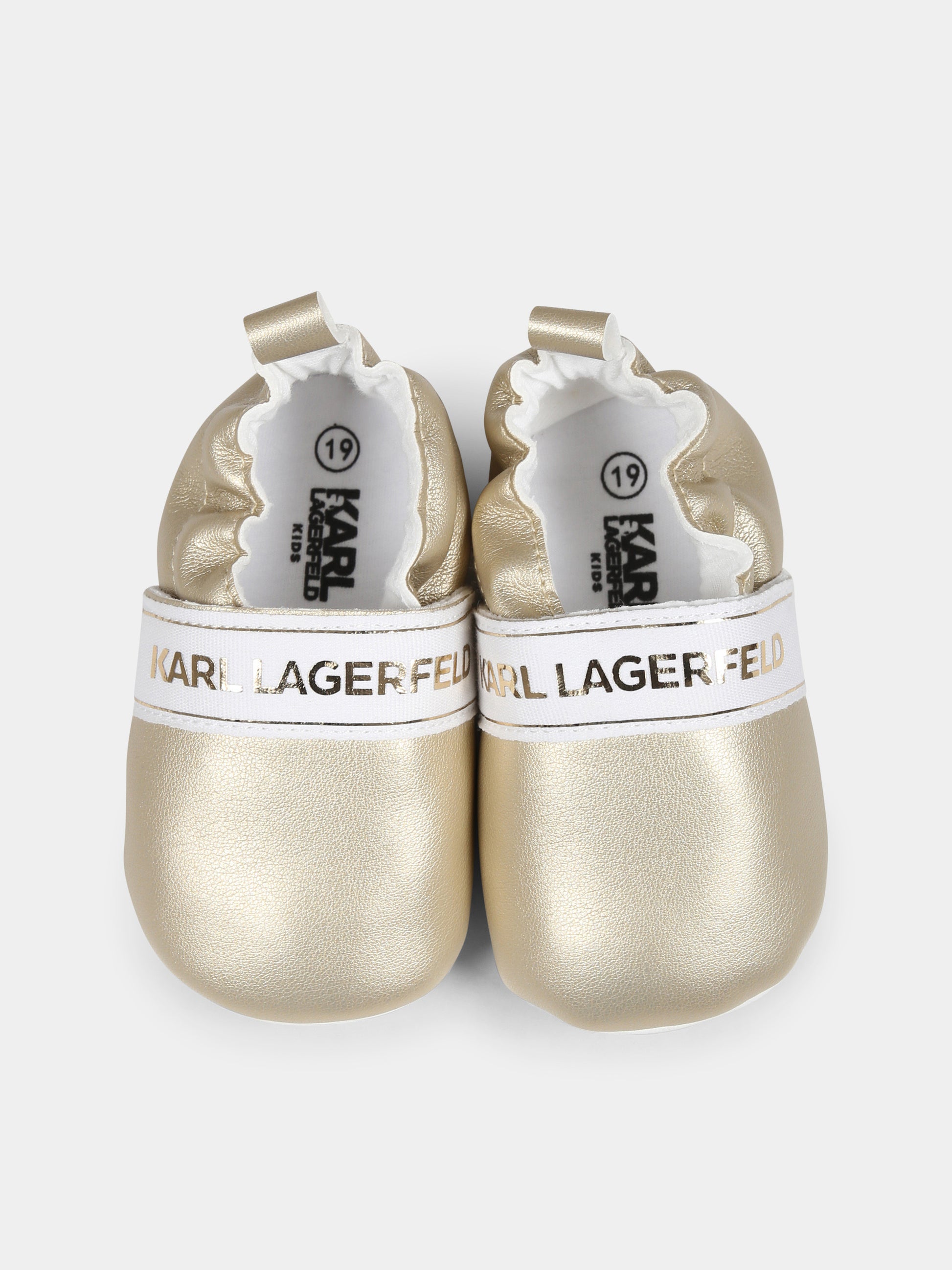 Slip on oro per neonata con logo,Karl Lagerfeld Kids,Z30579 576