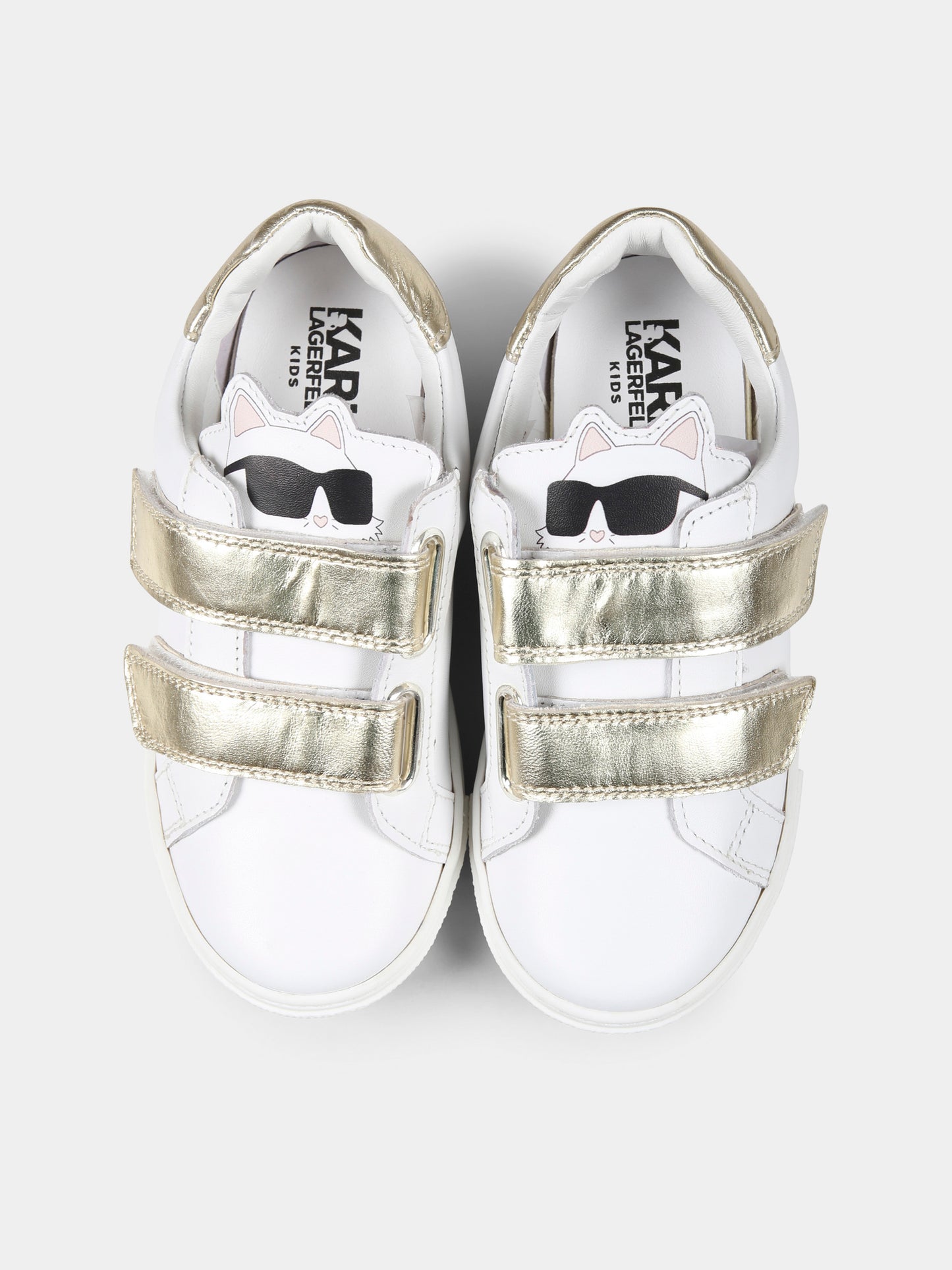Sneakers bianche per bambina con Choupette,Karl Lagerfeld Kids,Z30383 10P