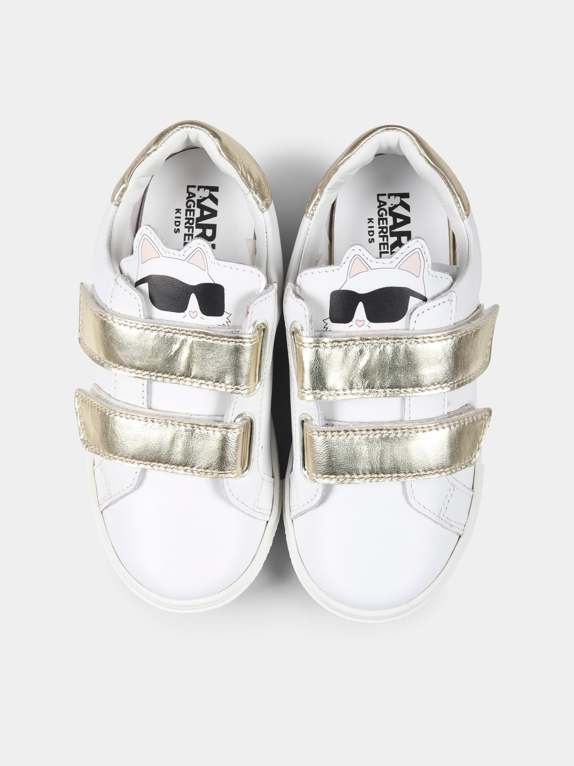 Sneakers bianche per bambina con Choupette,Karl Lagerfeld Kids,Z30383 10P