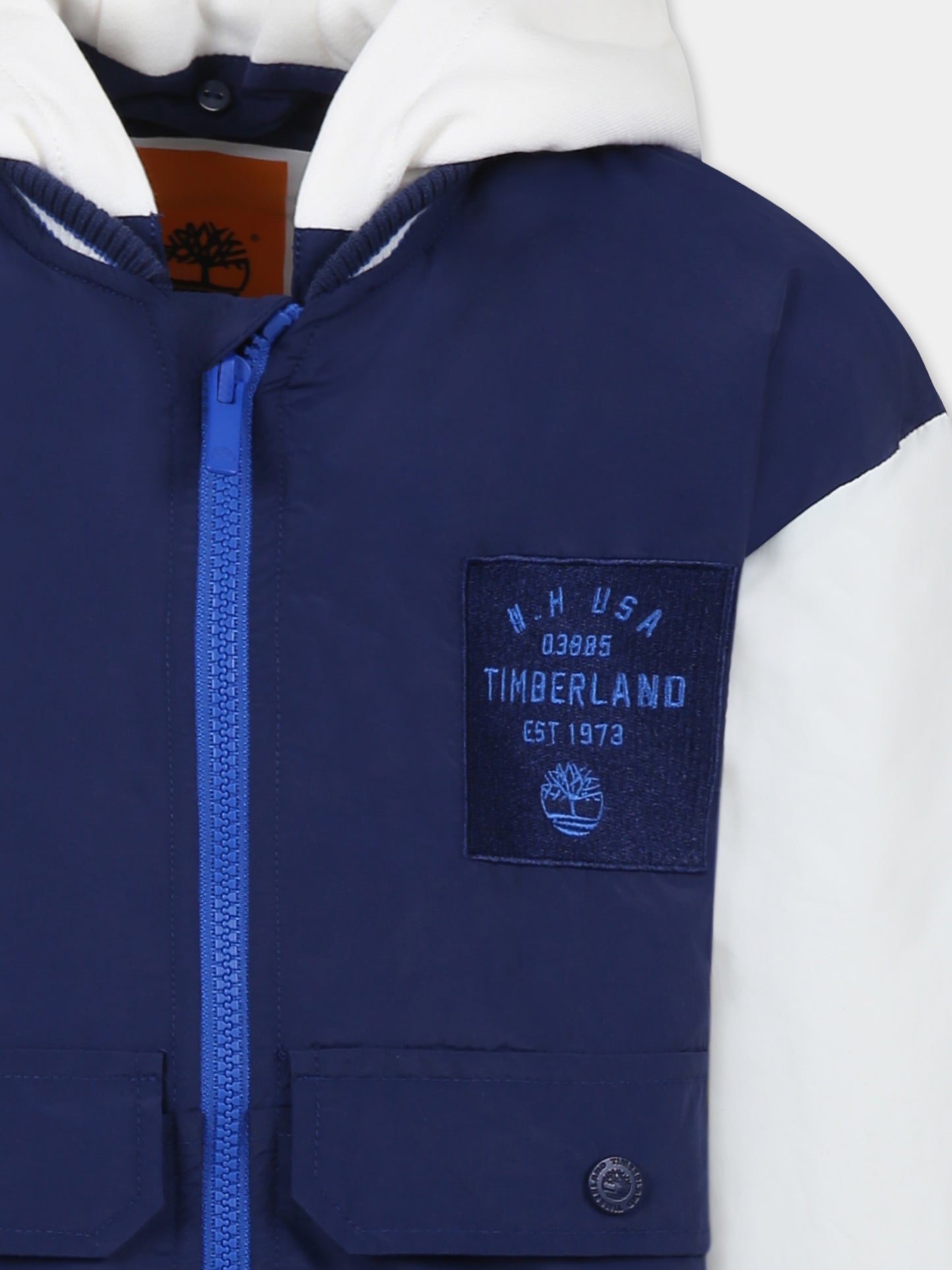 Bomber blu per bambino con logo,Timberland,T60471 84N