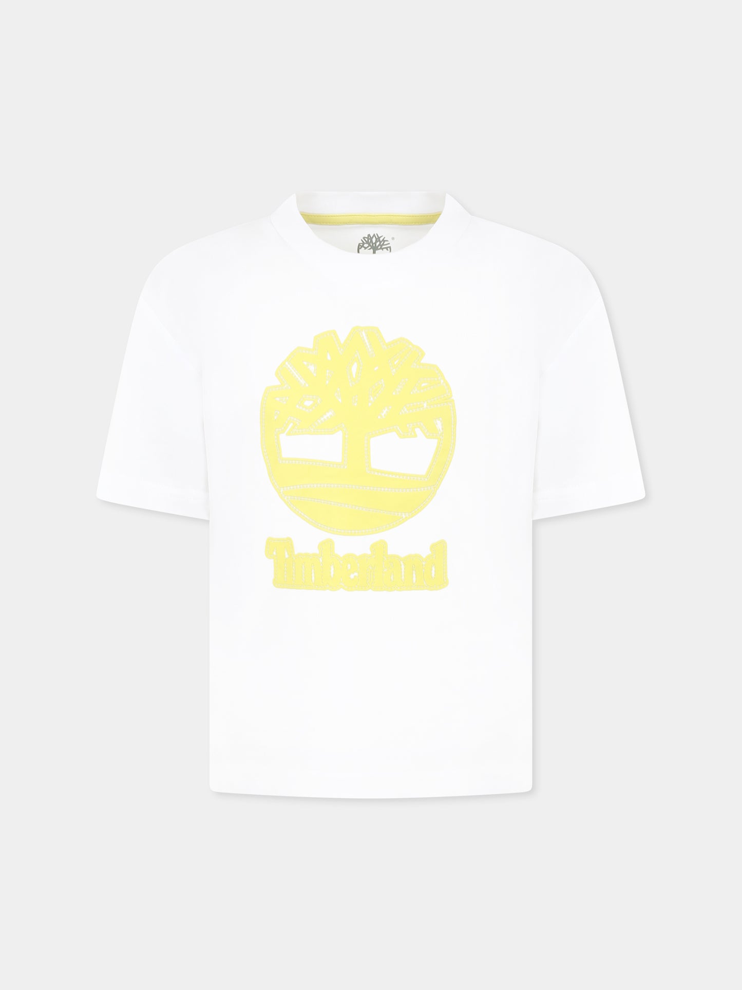 T-shirt blanc pour garçon avec logo
