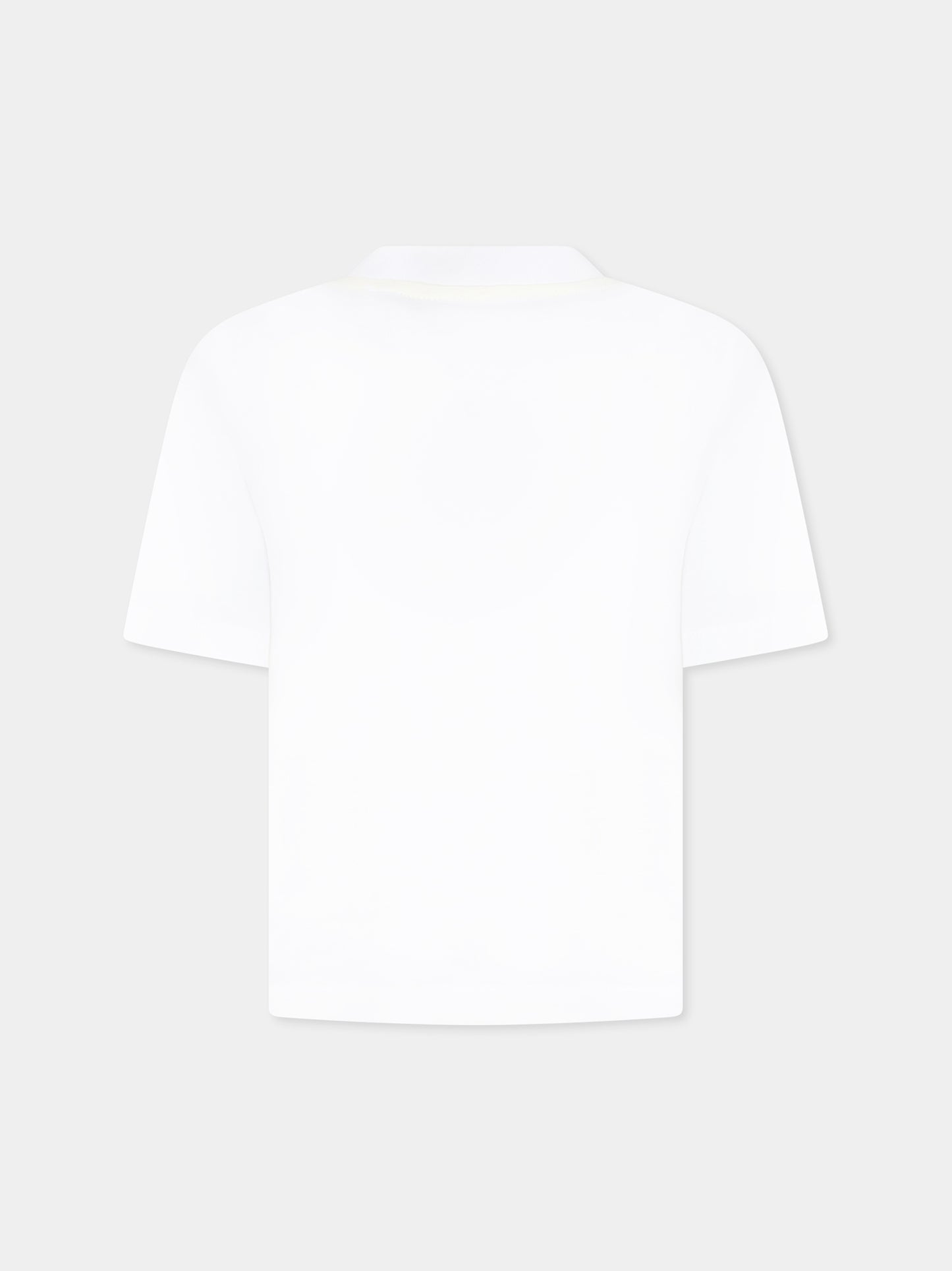 T-shirt blanc pour garçon avec logo