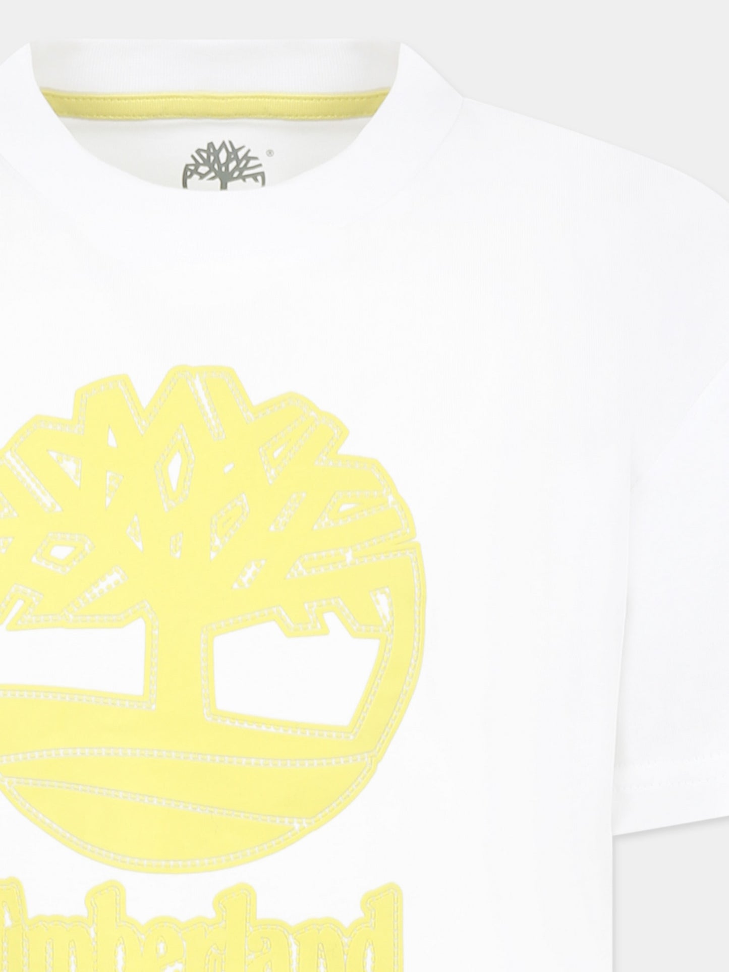 T-shirt blanc pour garçon avec logo