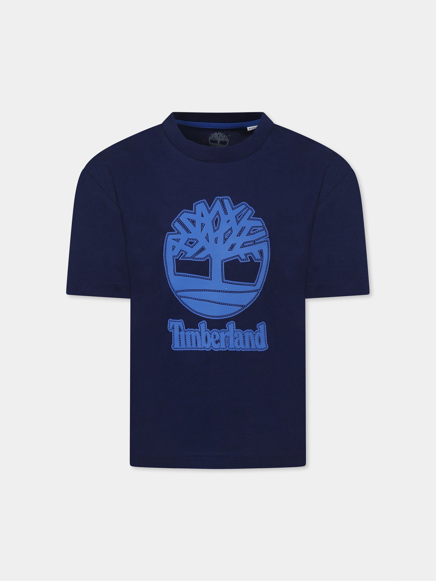 T-shirt bleu pour garçon avec logo