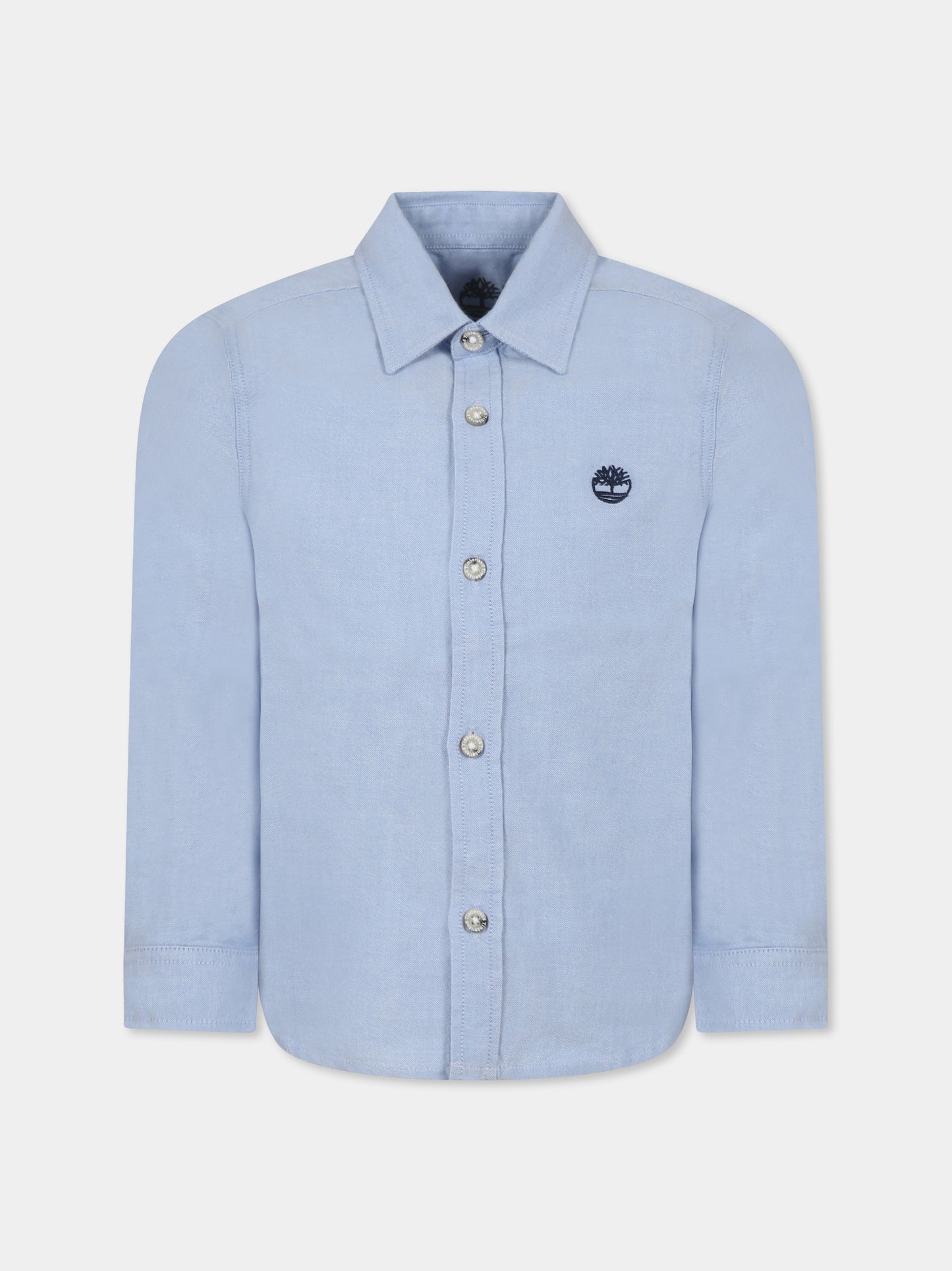 Chemise bleu clair pour garçon avec arbre