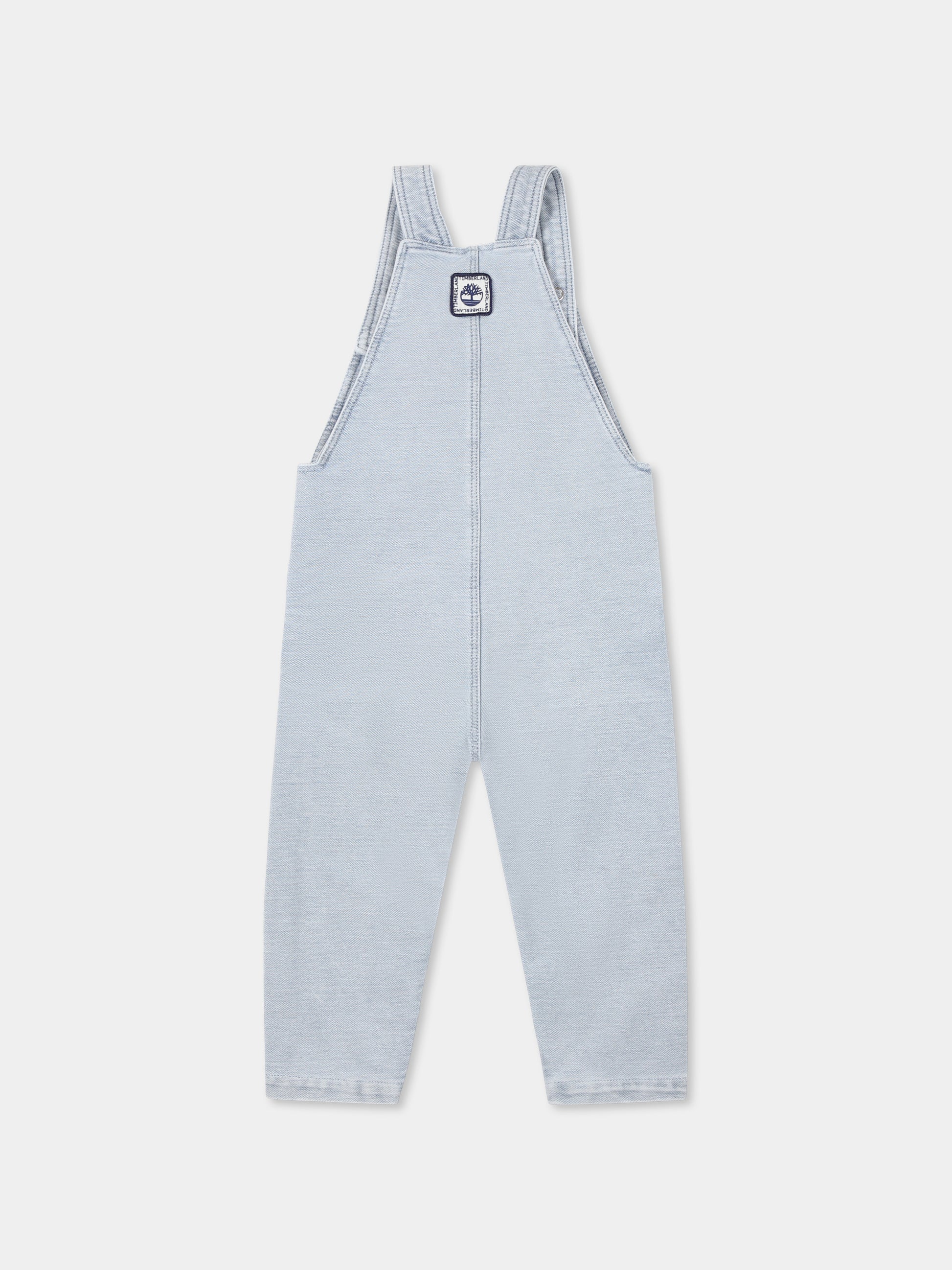 Salopette denim per neonato con logo,Timberland,T60395 Z18