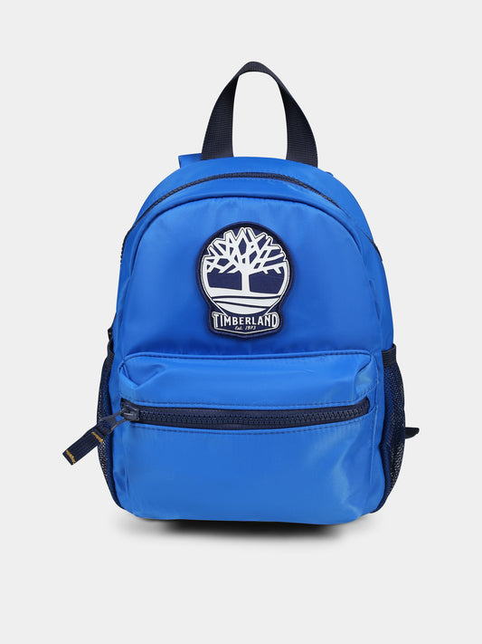 Zaino azzurro per bambino albero e logo,Timberland,T60418 81L