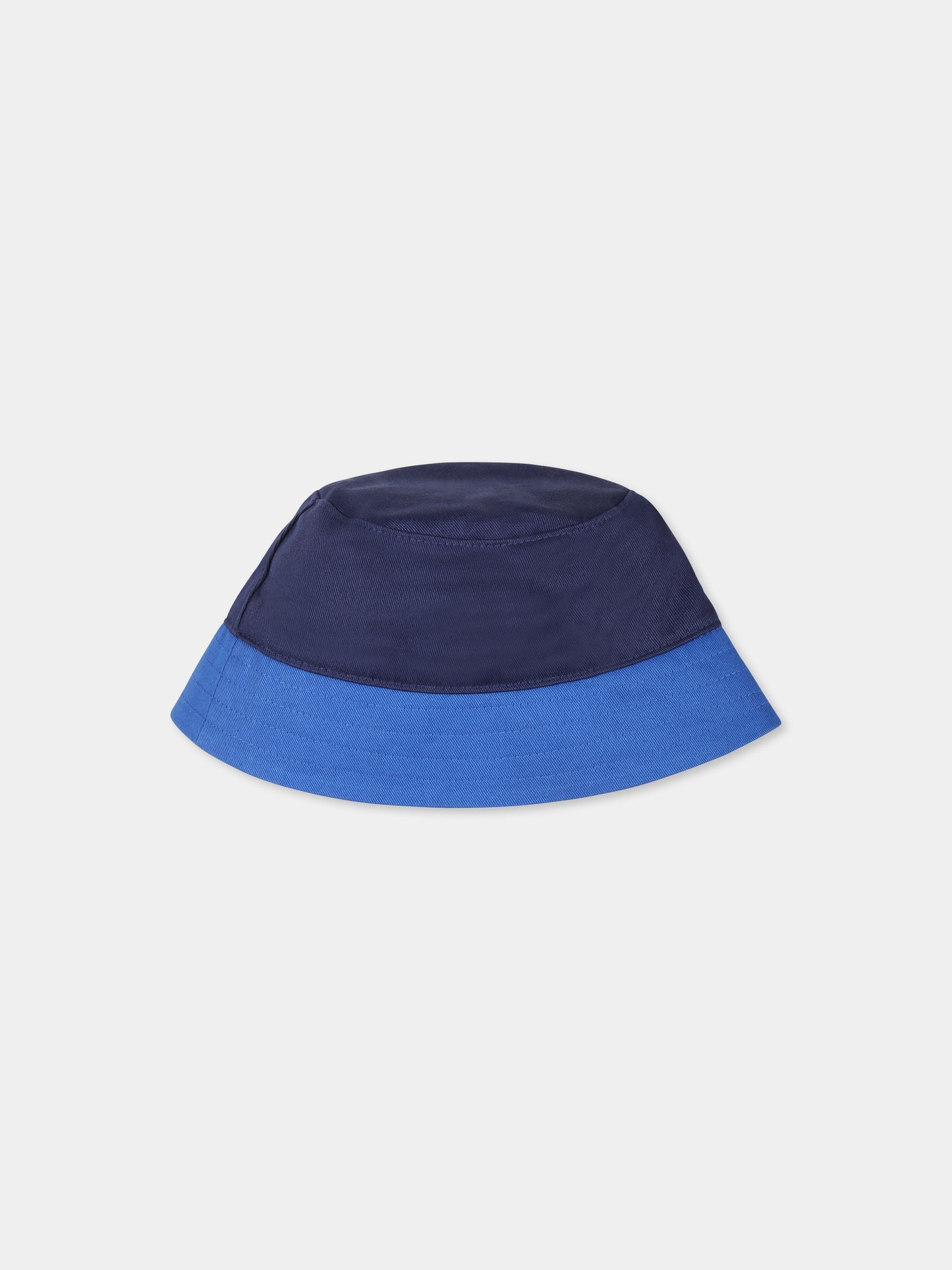 Cloche réversible bleue pour bébé garçon avec logo