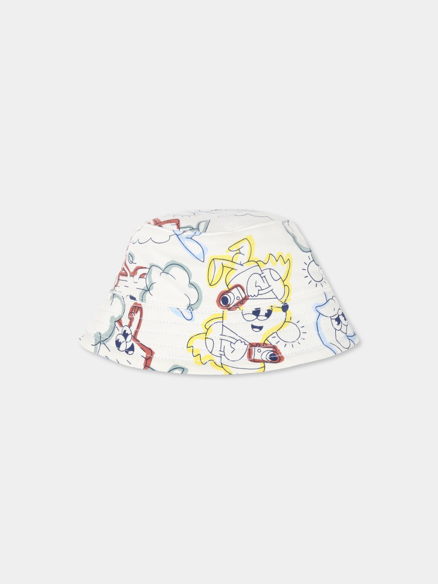 Cloche réversible bleue pour bébé garçon avec logo