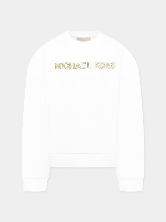 Sweat blanc pour fille avec logo