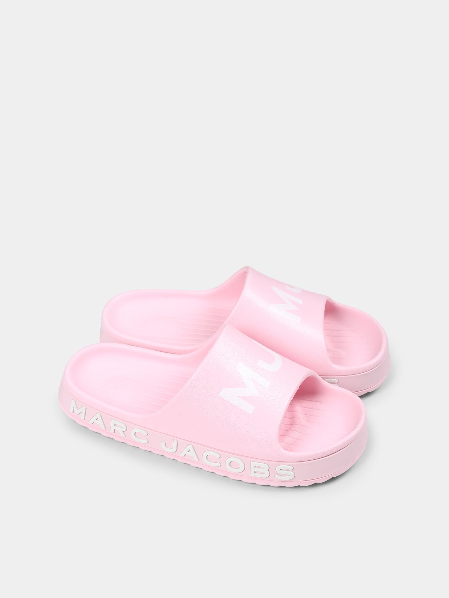 Ciabatte rosa per bambina con logo,Marc Jacobs,W60529 475