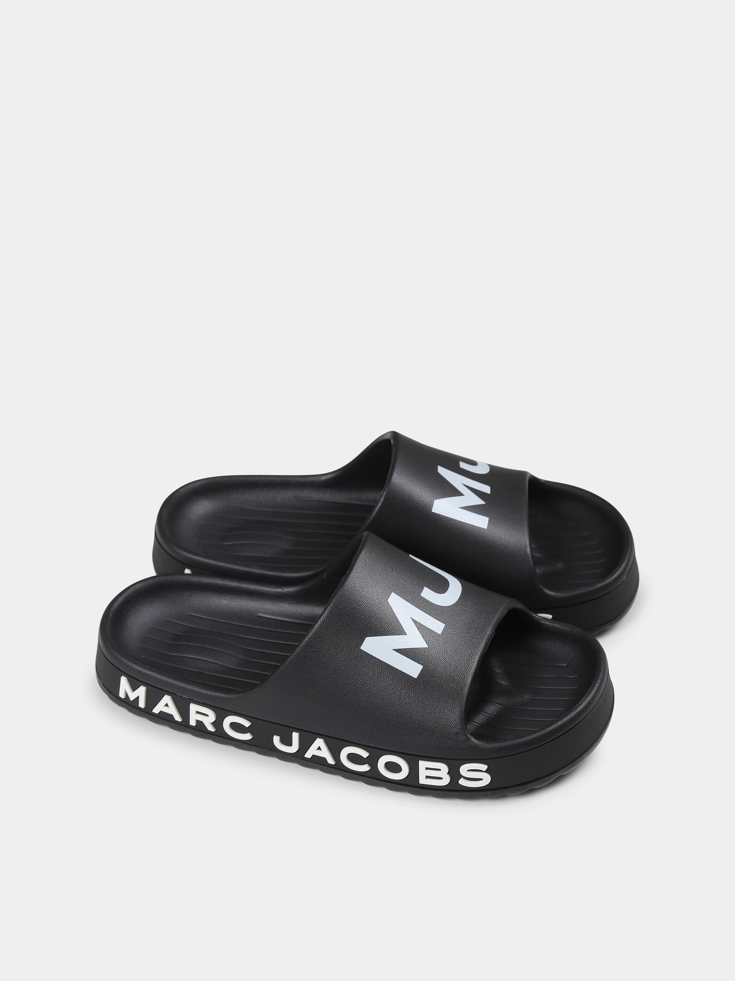 Ciabatte nere per bambini con logo,Marc Jacobs,W60407 09B