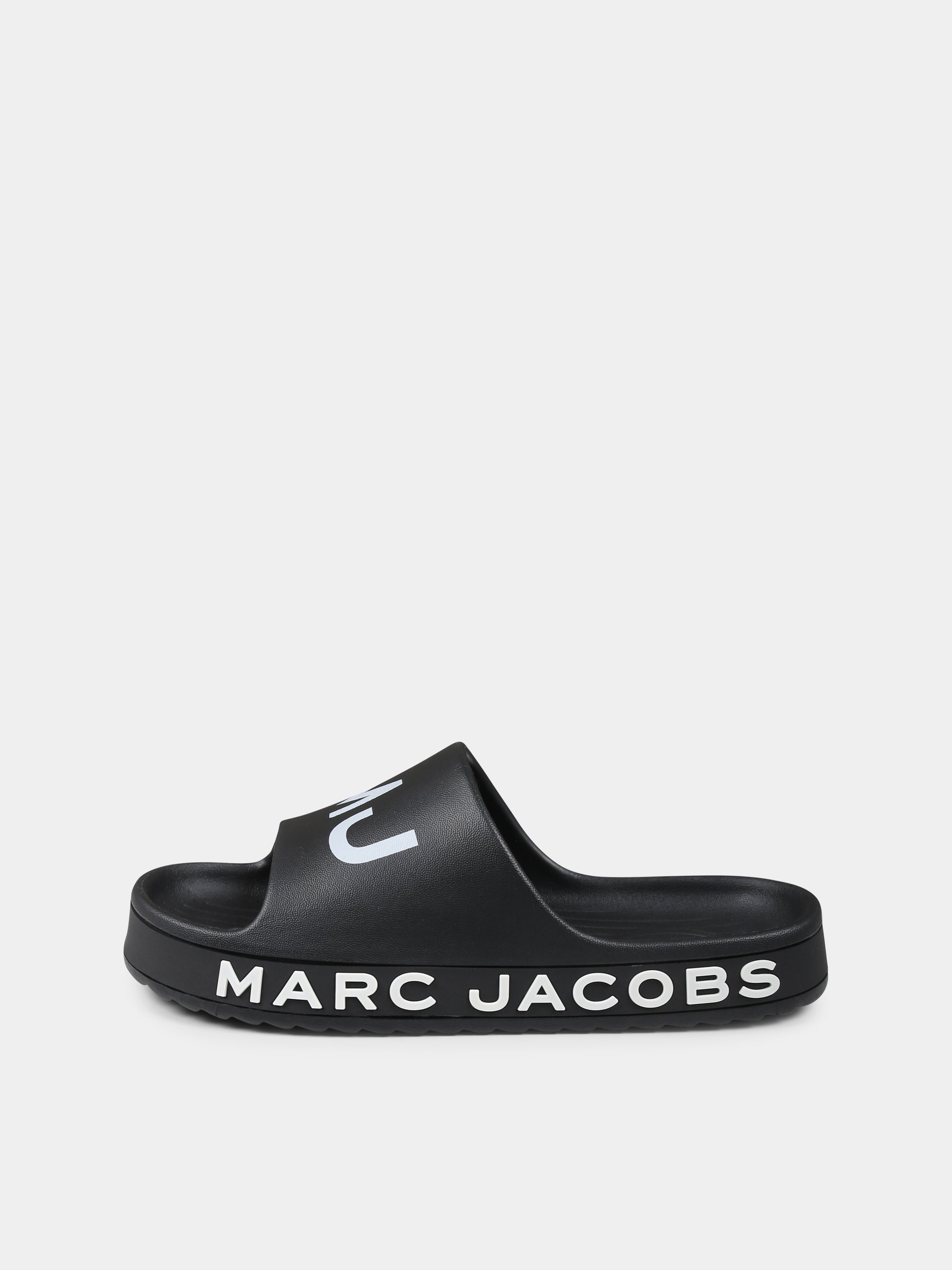Ciabatte nere per bambini con logo,Marc Jacobs,W60407 09B