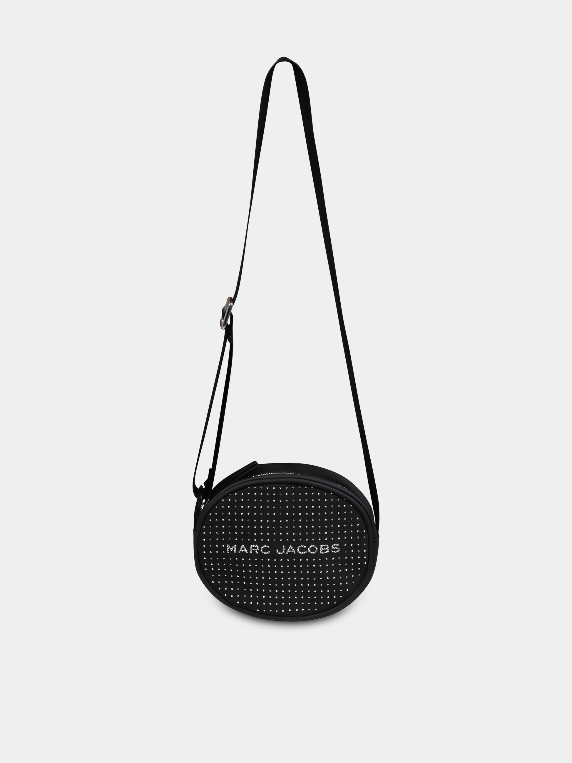 Borsa nera per bambina con logo e strass,Marc Jacobs,W60412 09B