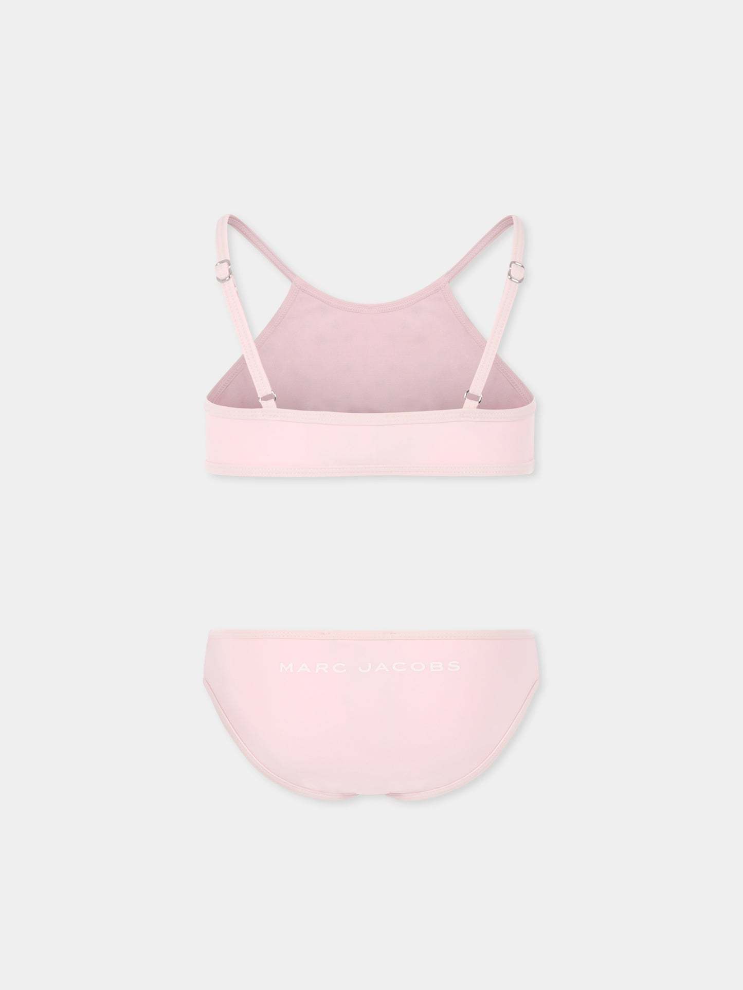 Bikini rose pour fille avec fleurs