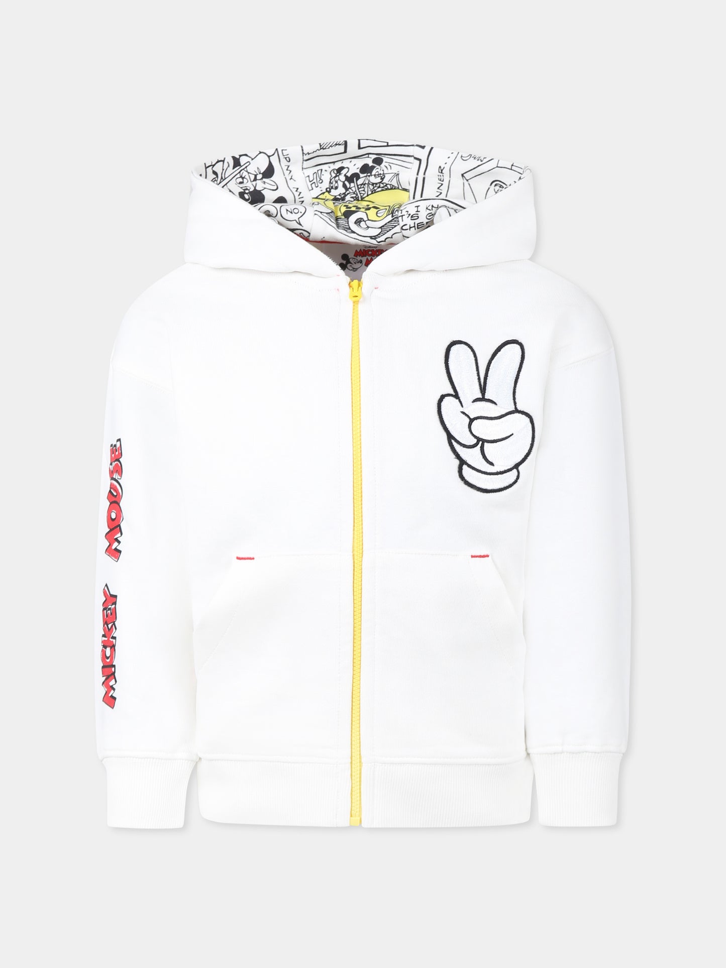 Sweat-shirt blanc pour enfants avec Mickey Mouse