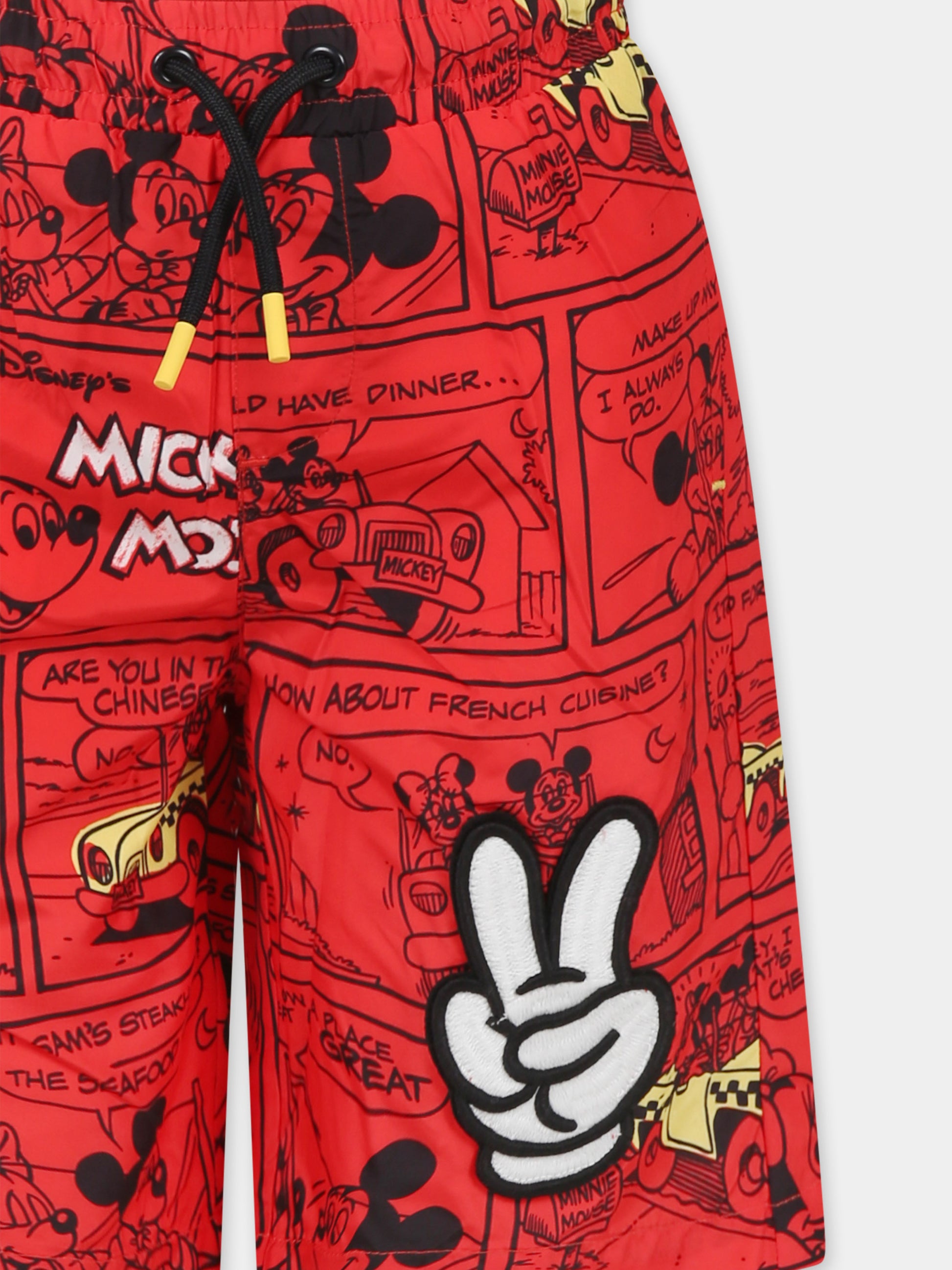 Boxer mare rosso per bambino con stampa Mickey Mouse,Marc Jacobs,W60505 992